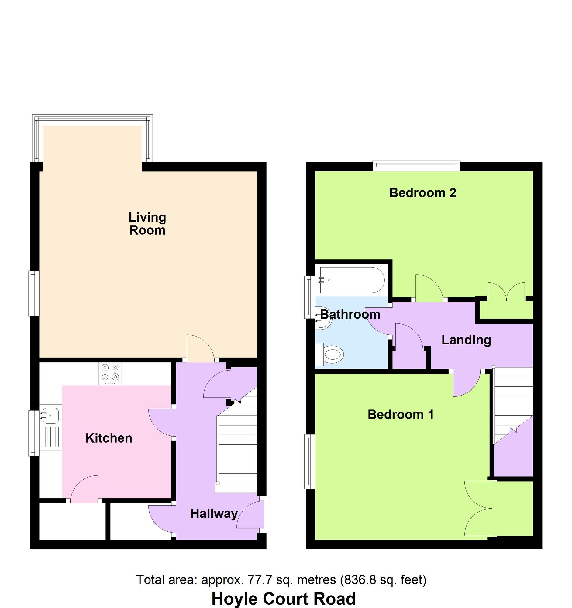Floorplan of 2 bedroom  Flat for sale, Hoyle Court Road, Baildon, West Yorkshire, BD17