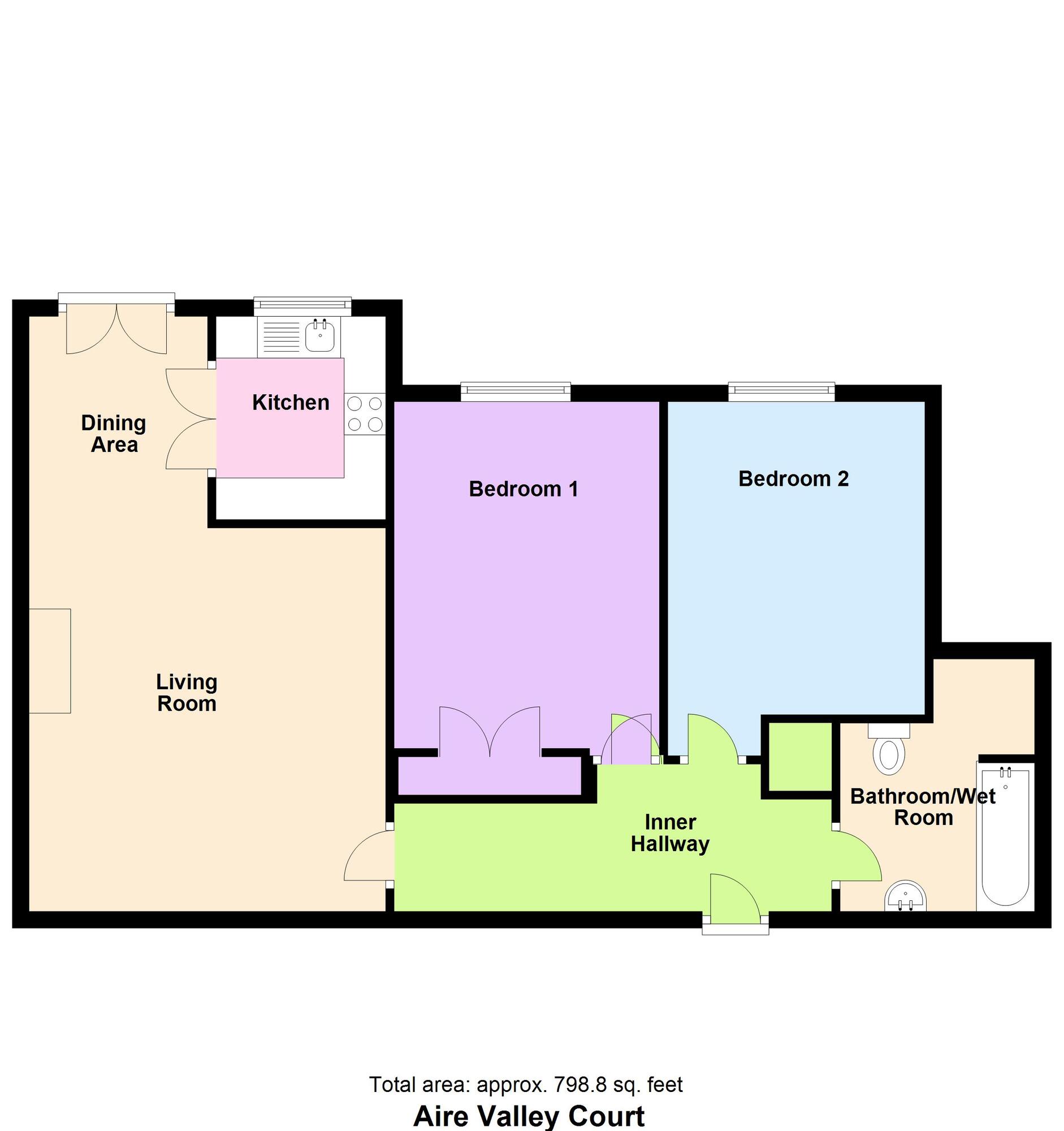 Floorplan of 2 bedroom Flat for sale, Beech Street, Bingley, West Yorkshire, BD16