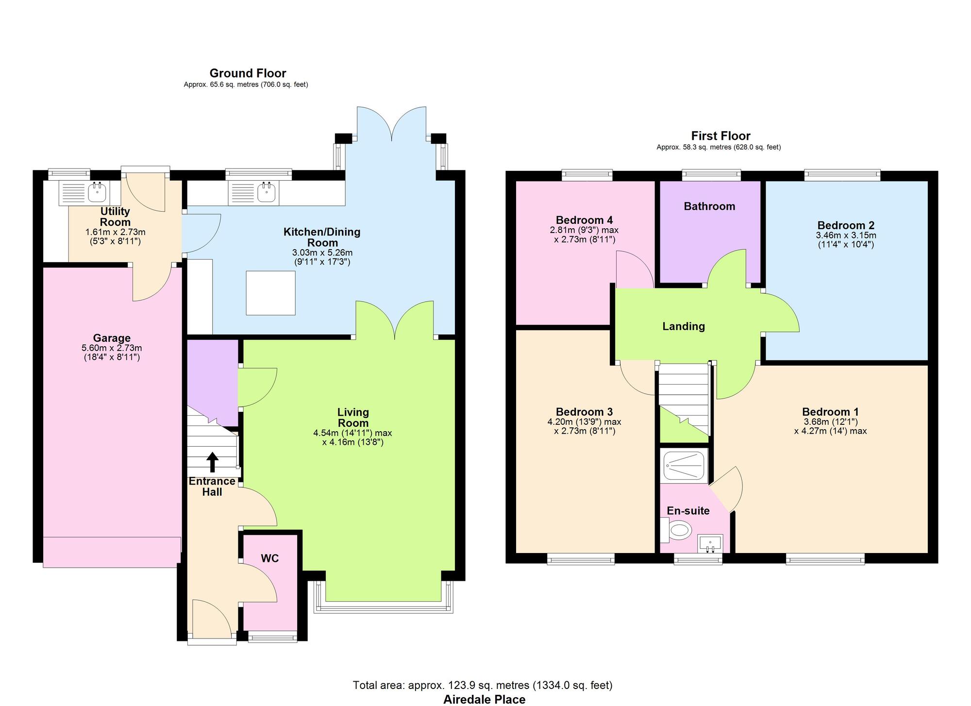 Floorplan of 4 bedroom Detached House for sale, Airedale Place, Baildon, West Yorkshire, BD17