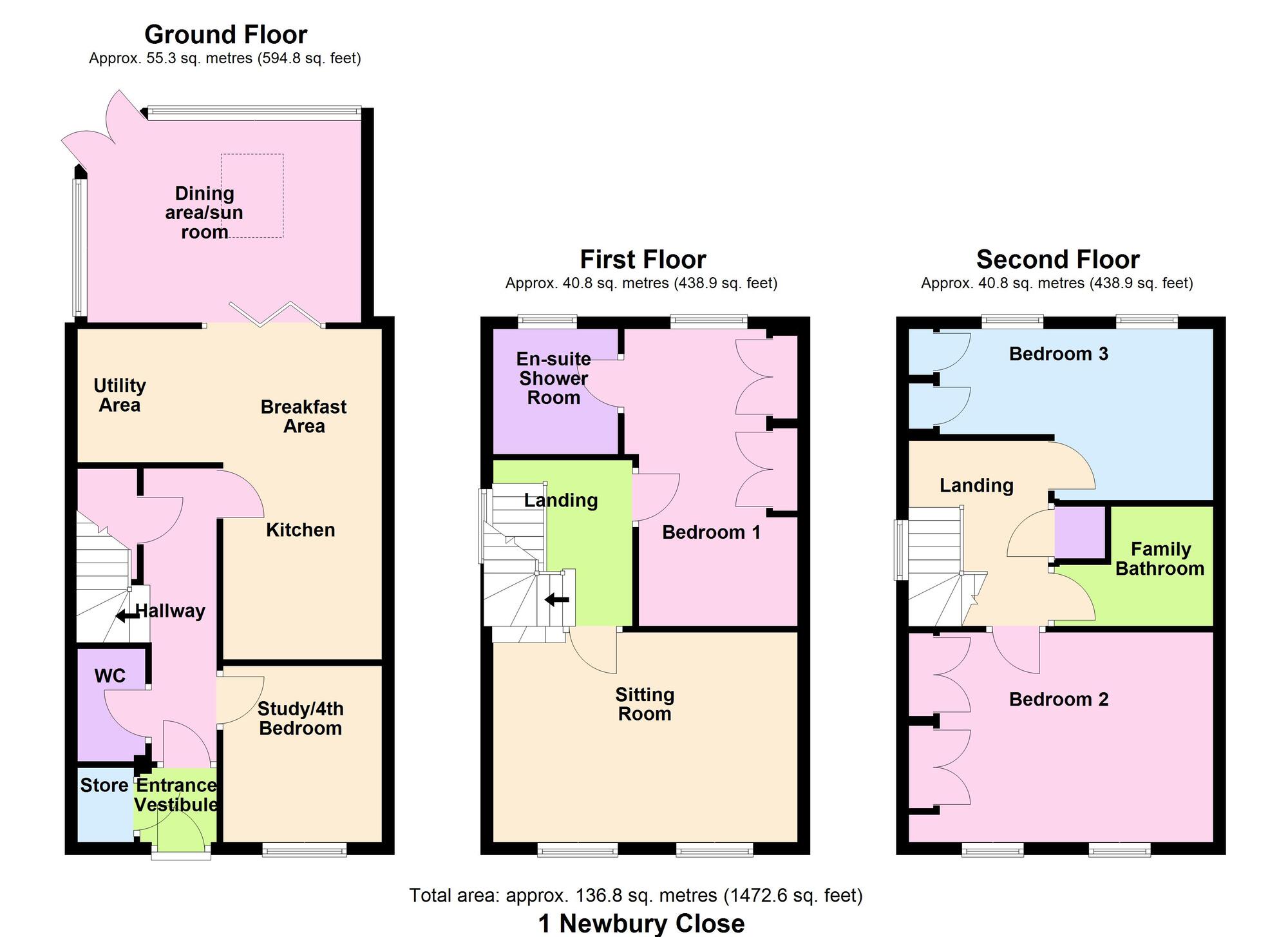 Floorplan of 4 bedroom Semi Detached House for sale, Newbury Close, Baildon, West Yorkshire, BD17