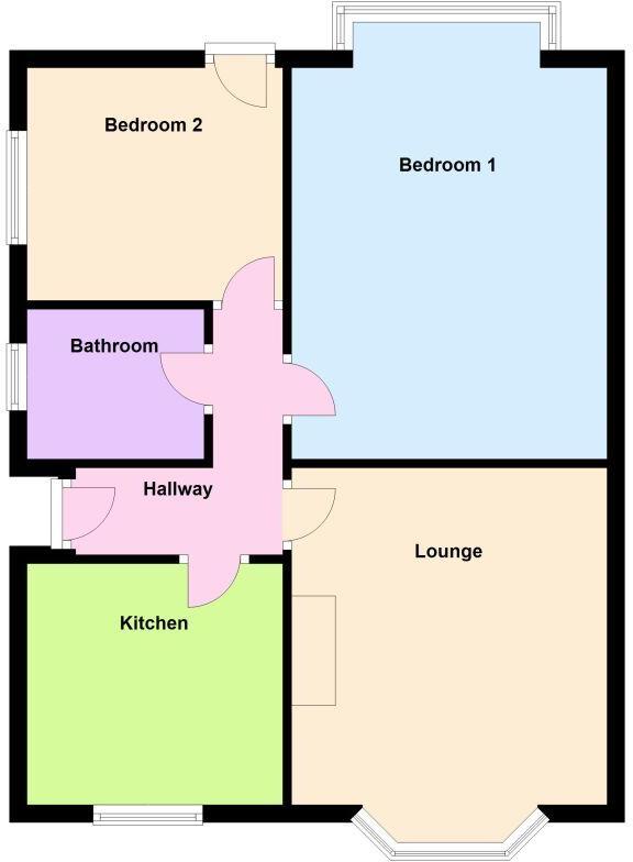 Floorplan of 2 bedroom Semi Detached Bungalow for sale, Temple Rhydding Drive, Baildon, West Yorkshire, BD17