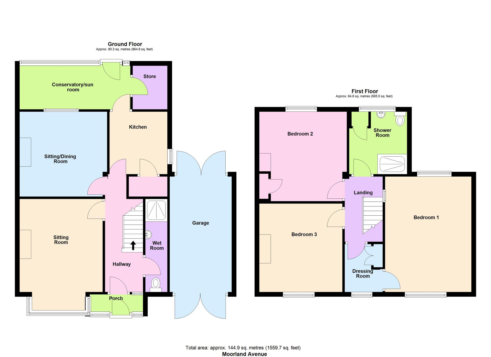 Floorplan of 3 bedroom Semi Detached House for sale, Moorland Avenue, Baildon, West Yorkshire, BD17