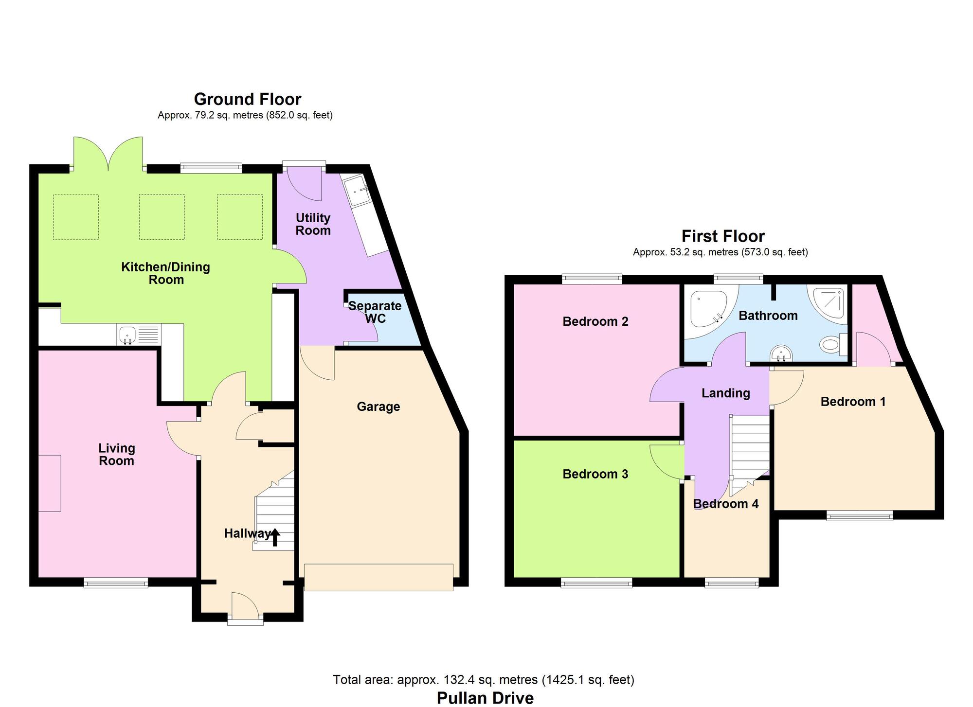 Floorplan of 4 bedroom Semi Detached House for sale, Pullan Drive, Bradford, West Yorkshire, BD2
