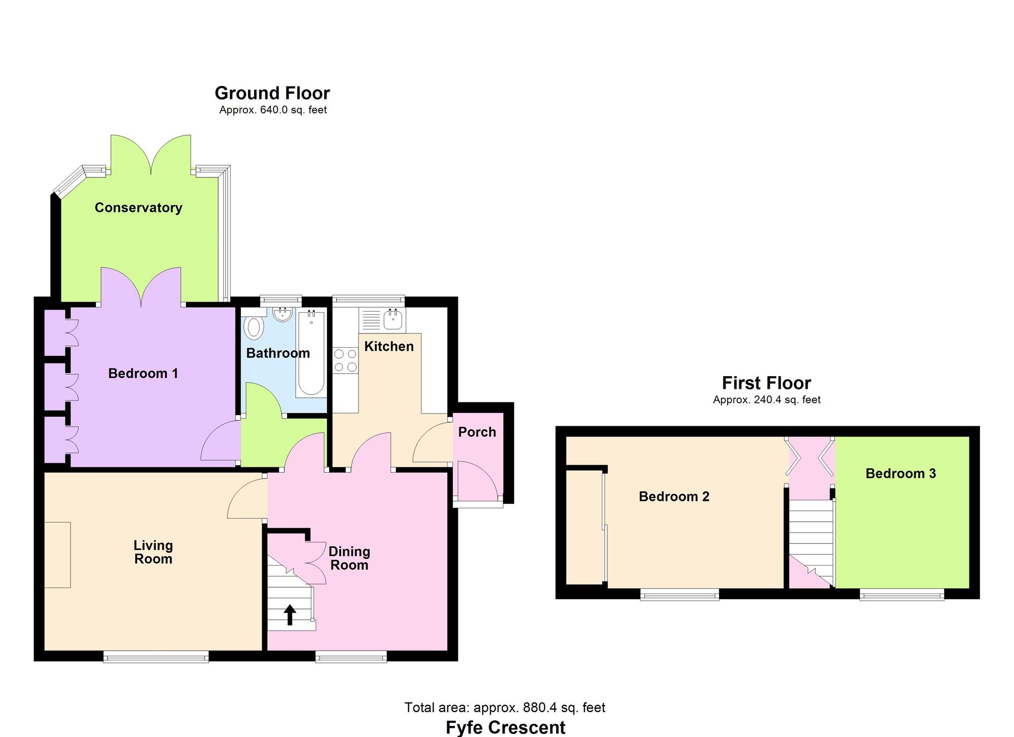 Floorplan of 3 bedroom Semi Detached House for sale, Fyfe Crescent, Baildon, West Yorkshire, BD17