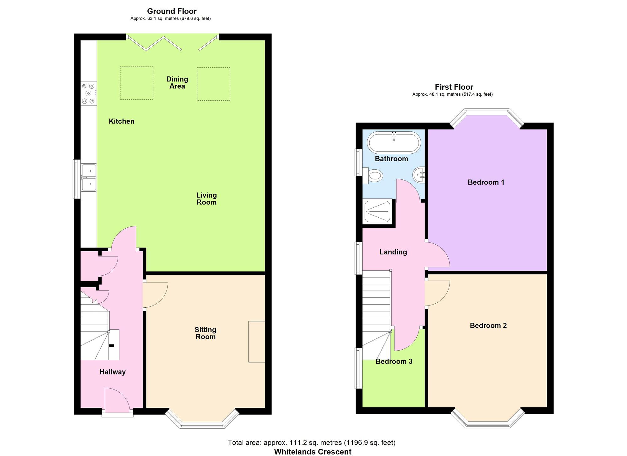 Floorplan of 3 bedroom Semi Detached House for sale, Whitelands Crescent, Baildon, West Yorkshire, BD17