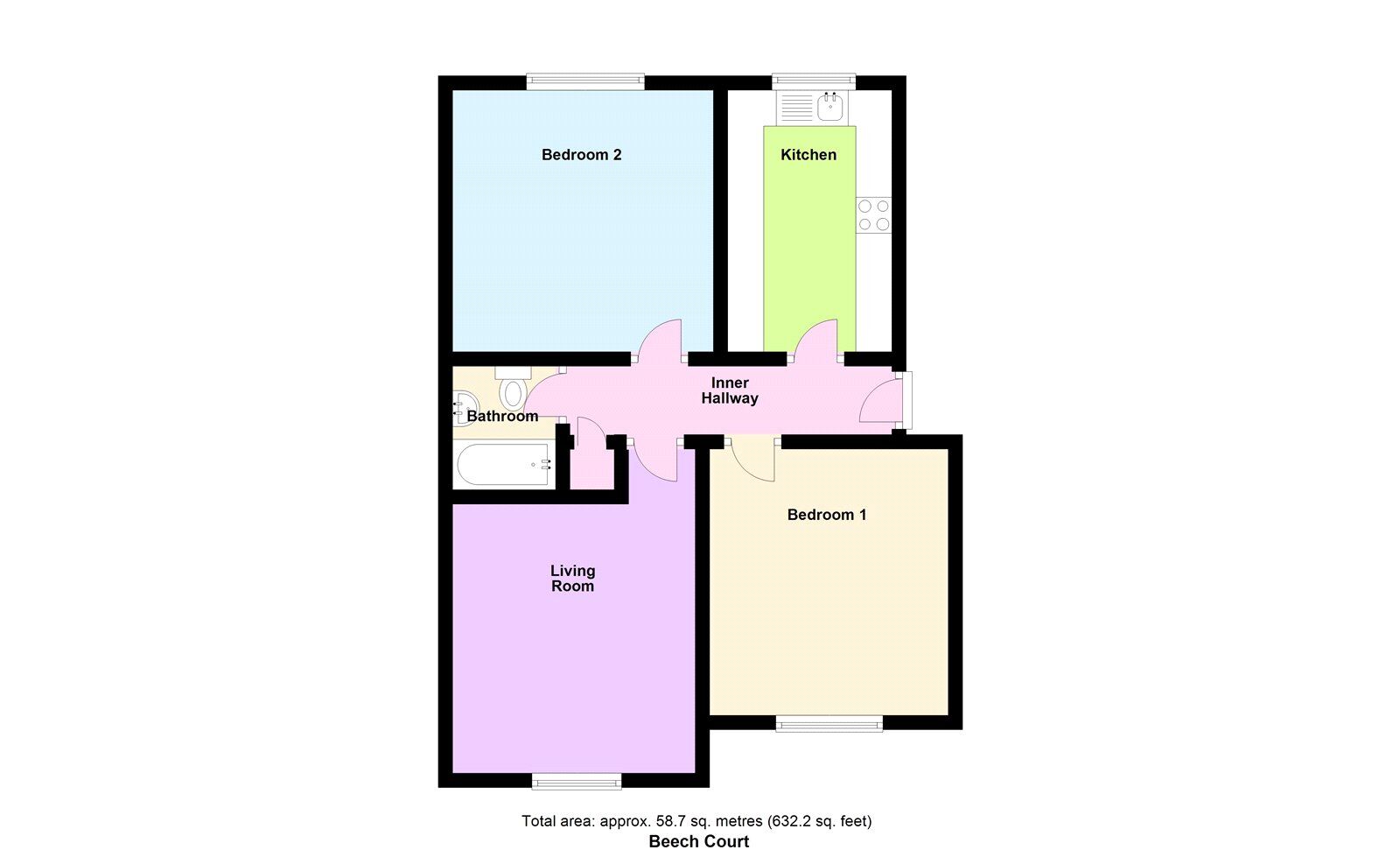 Floorplan of 2 bedroom  Flat to rent, Southcliffe Drive, Baildon, West Yorkshire, BD17
