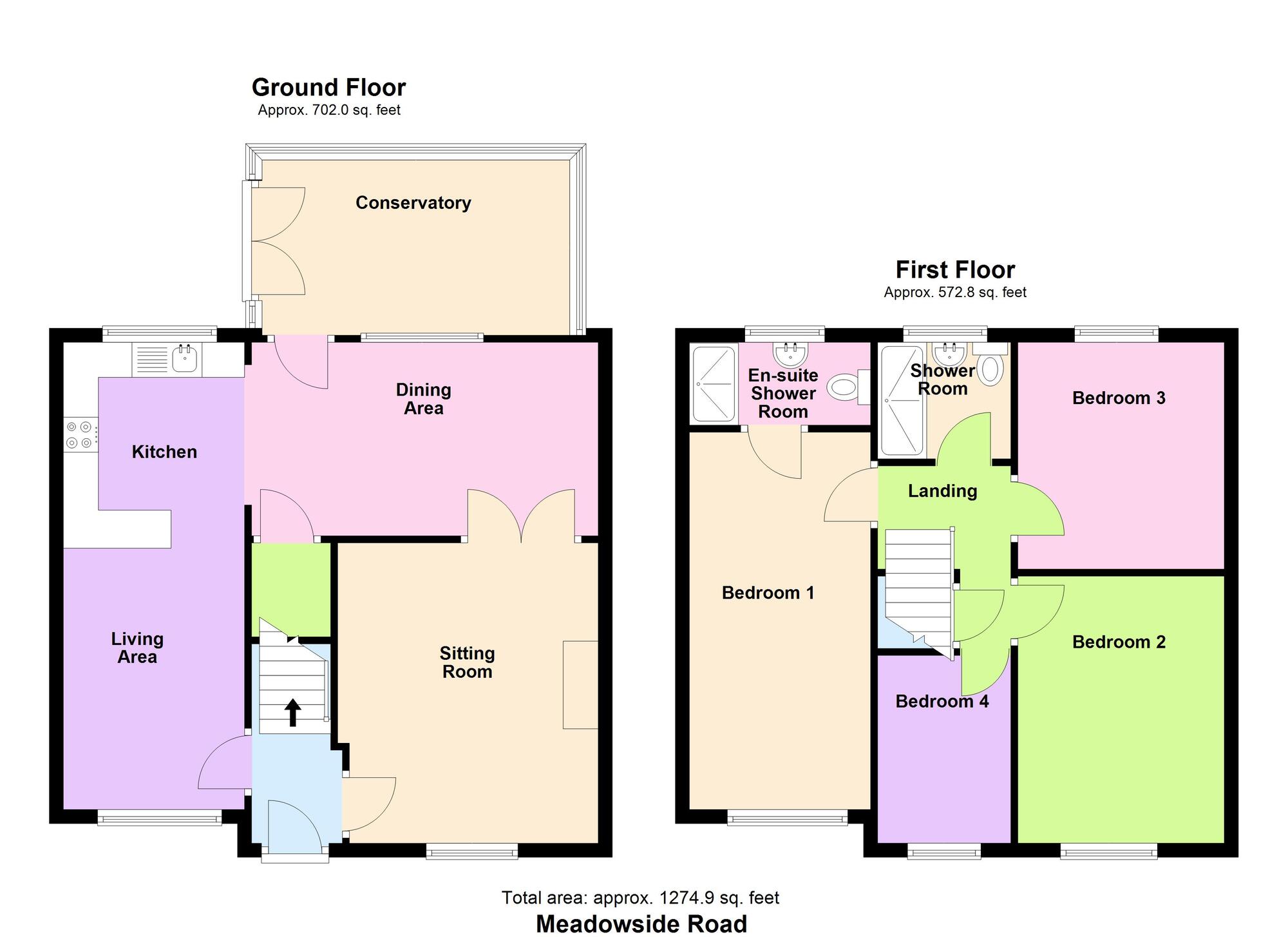 Floorplan of 4 bedroom Semi Detached House for sale, Meadowside Road, Baildon, West Yorkshire, BD17