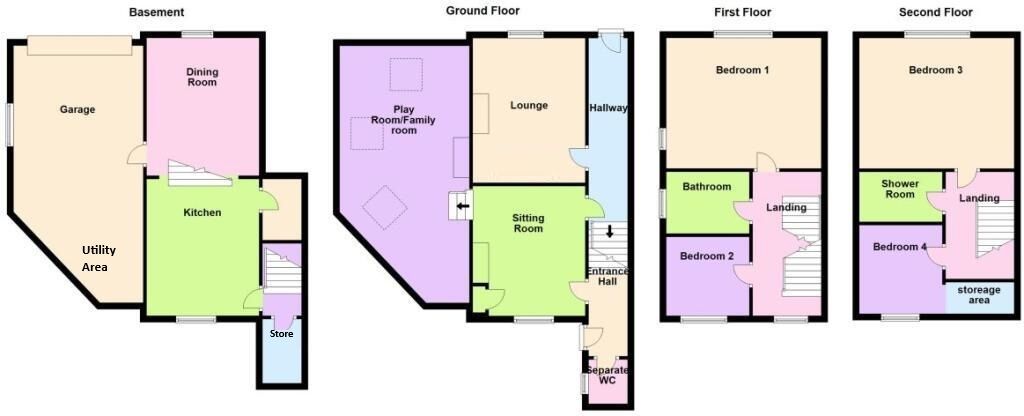 Floorplan of 4 bedroom End Terrace House for sale, Westfield Terrace, Baildon, West Yorkshire, BD17