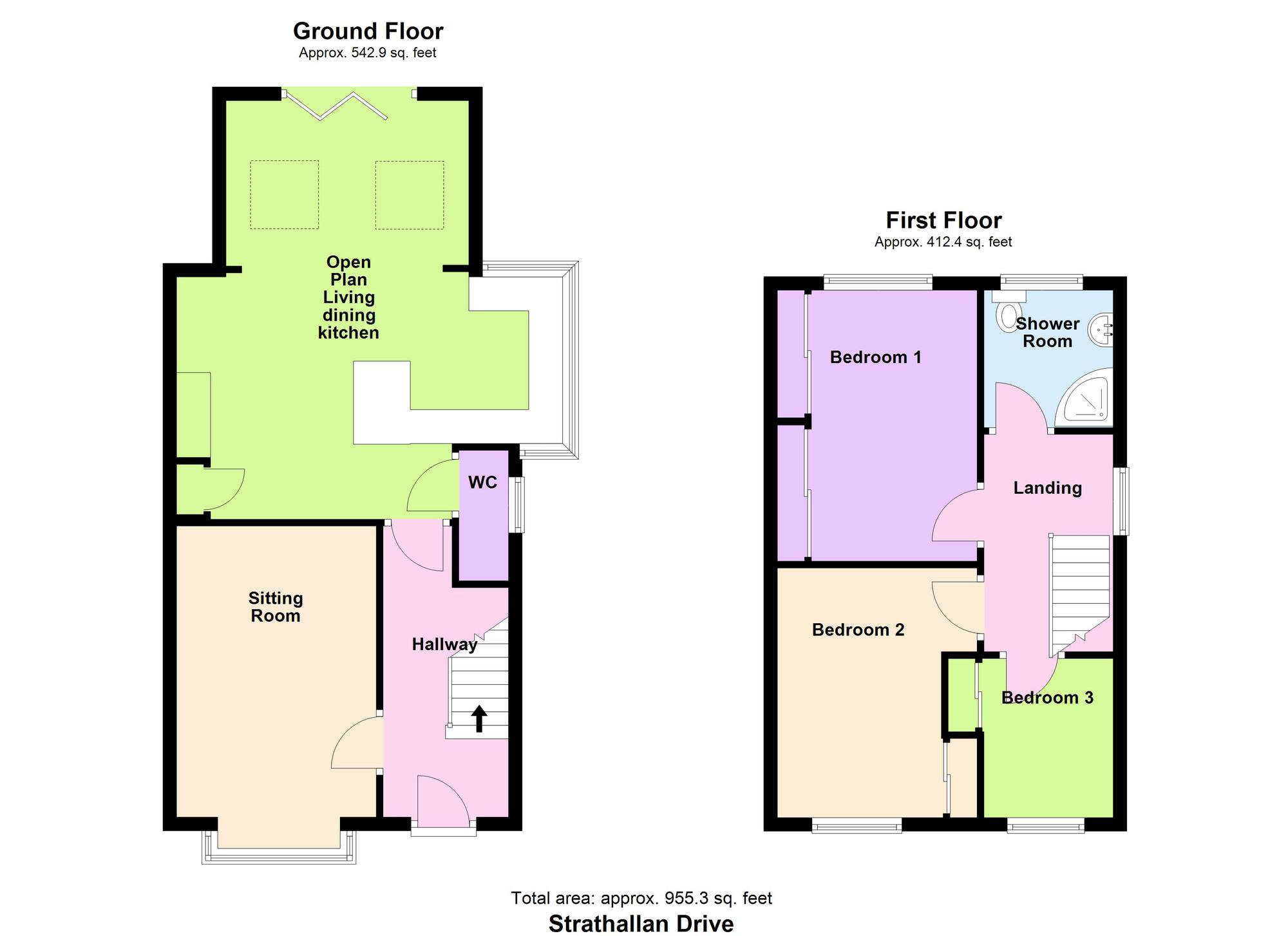 Floorplan of 3 bedroom Semi Detached House for sale, Strathallan Drive, Baildon, West Yorkshire, BD17