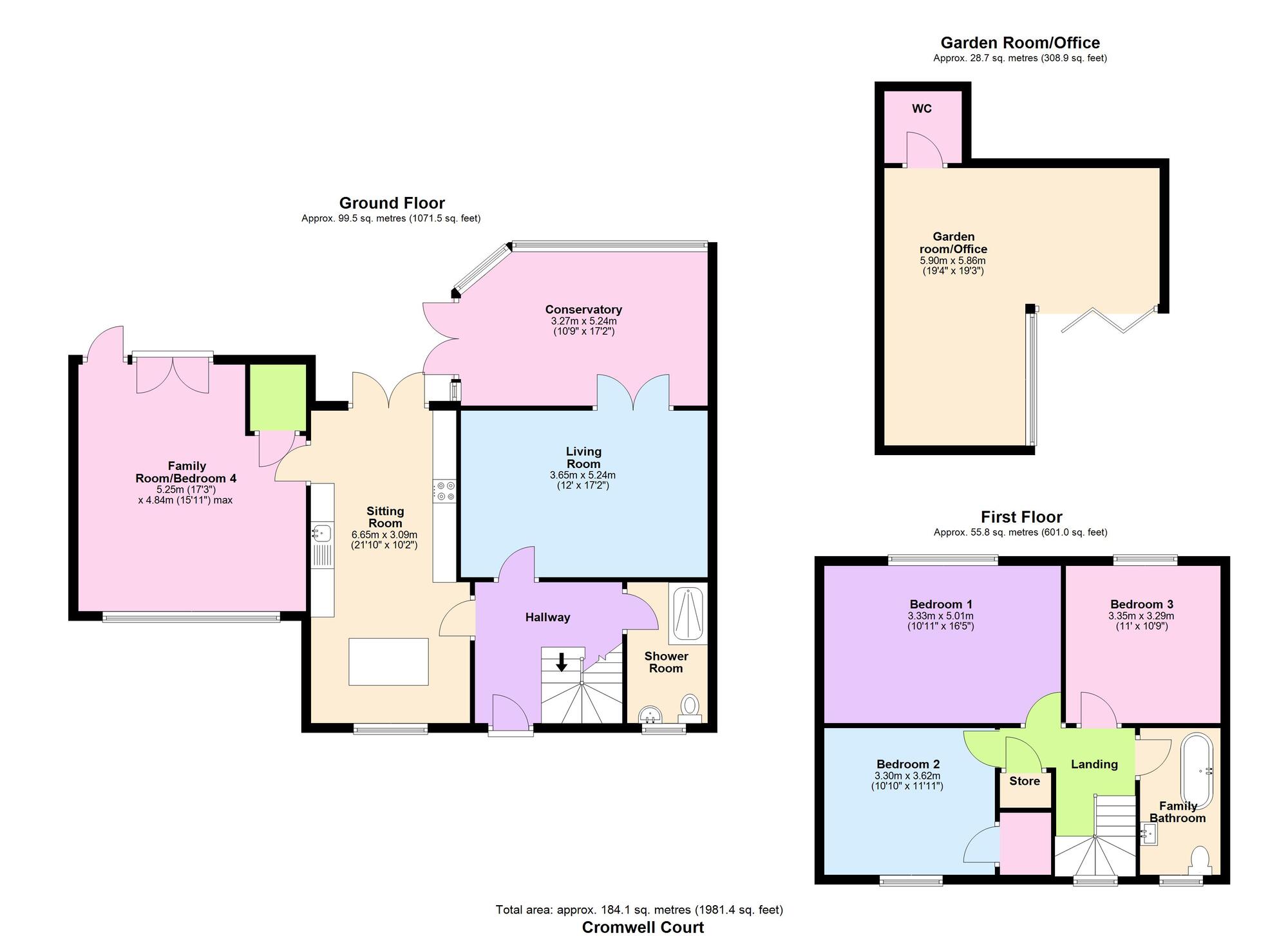 Floorplan of 4 bedroom Detached House for sale, Cromwell Court, Bradford, West Yorkshire, BD9