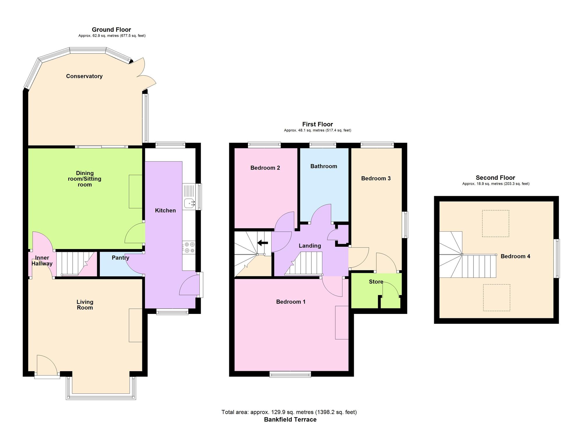 Floorplan of 4 bedroom End Terrace House for sale, Bankfield Terrace, Baildon, West Yorkshire, BD17