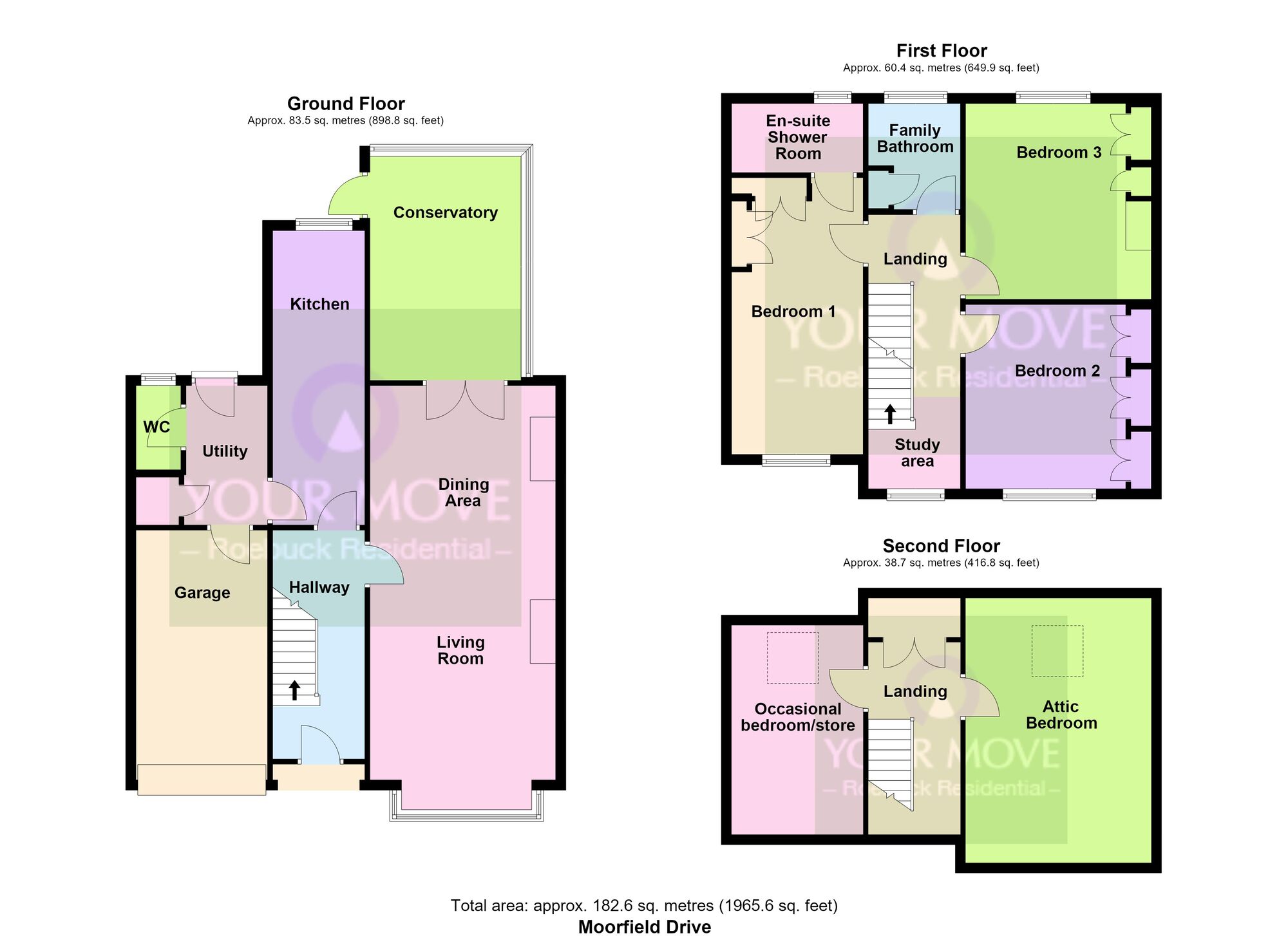 Floorplan of 4 bedroom Semi Detached House for sale, Moorfield Drive, Baildon, West Yorkshire, BD17