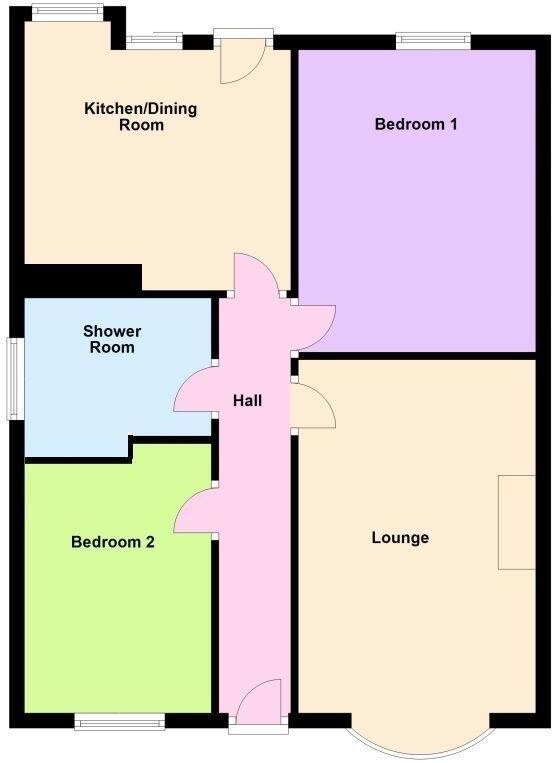 Floorplan of 2 bedroom Semi Detached Bungalow for sale, Woodcot Avenue, Baildon, West Yorkshire, BD17