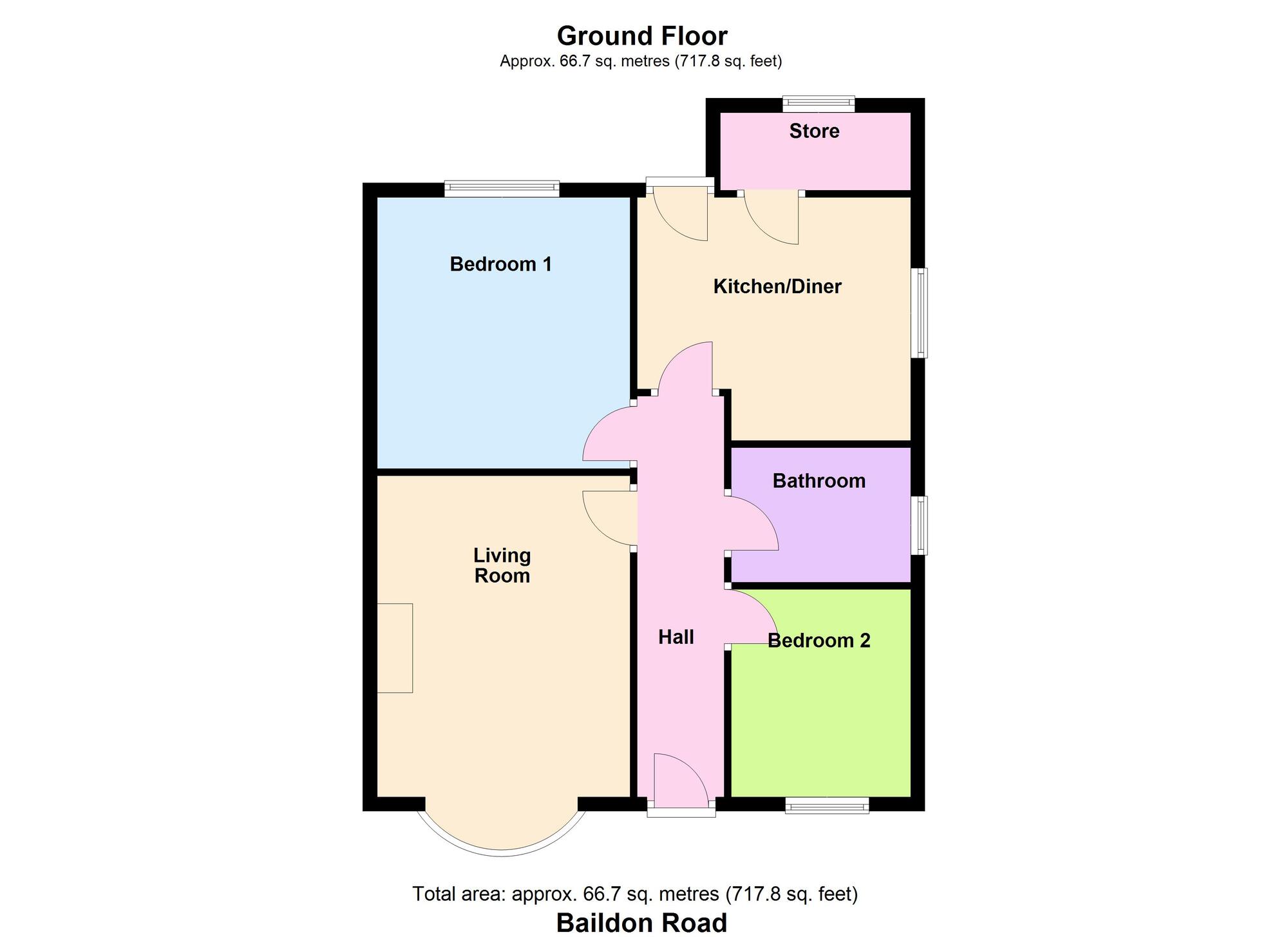 Floorplan of 2 bedroom Semi Detached Bungalow for sale, Baildon Road, Baildon, West Yorkshire, BD17