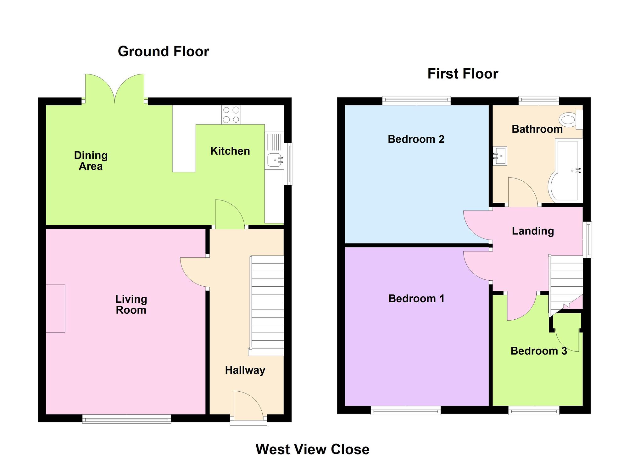 Floorplan of 3 bedroom Semi Detached House for sale, West View Close, Shipley, West Yorkshire, BD18
