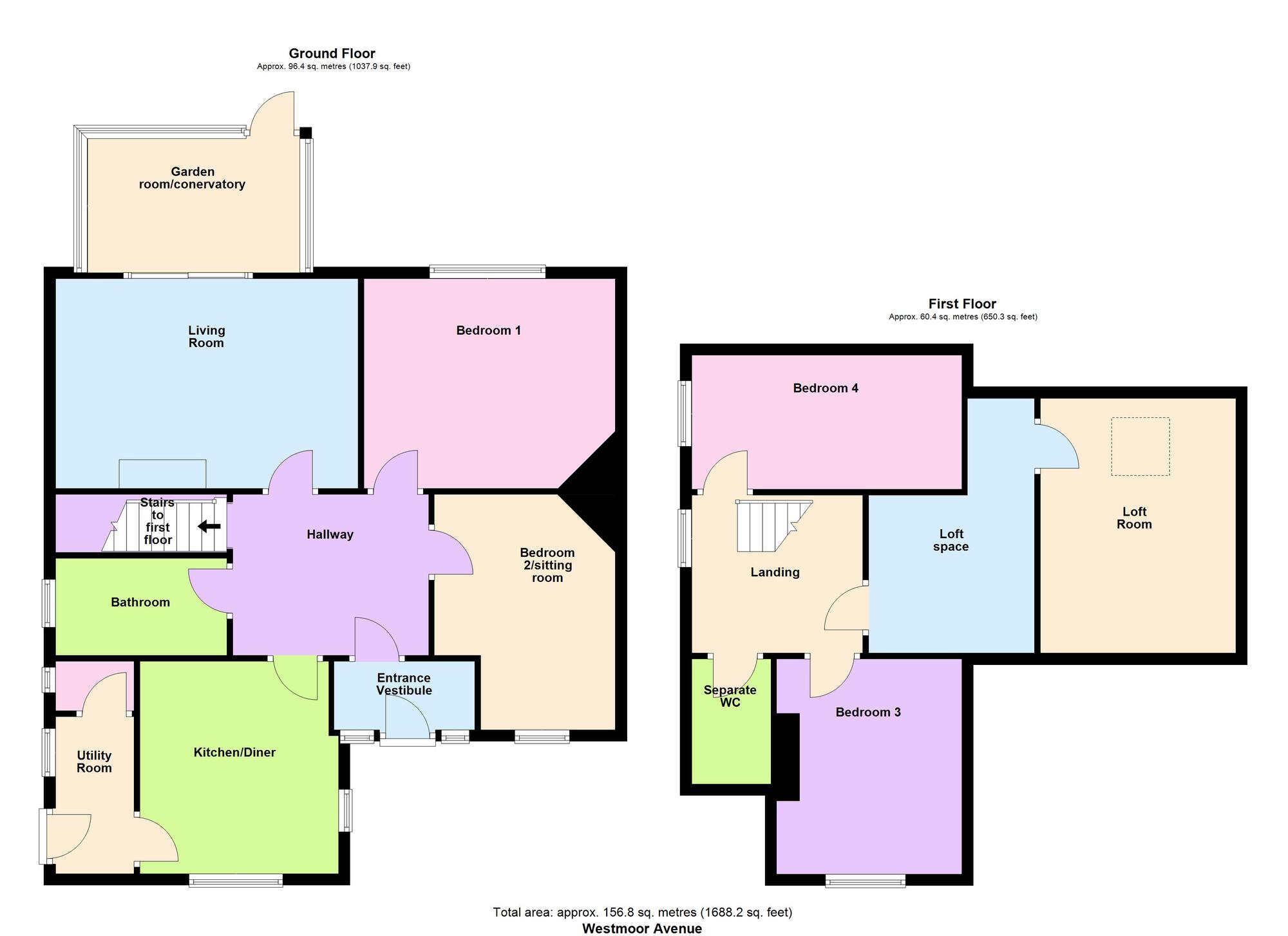 Floorplan of 4 bedroom End Terrace House for sale, Westmoor Avenue, Baildon, West Yorkshire, BD17