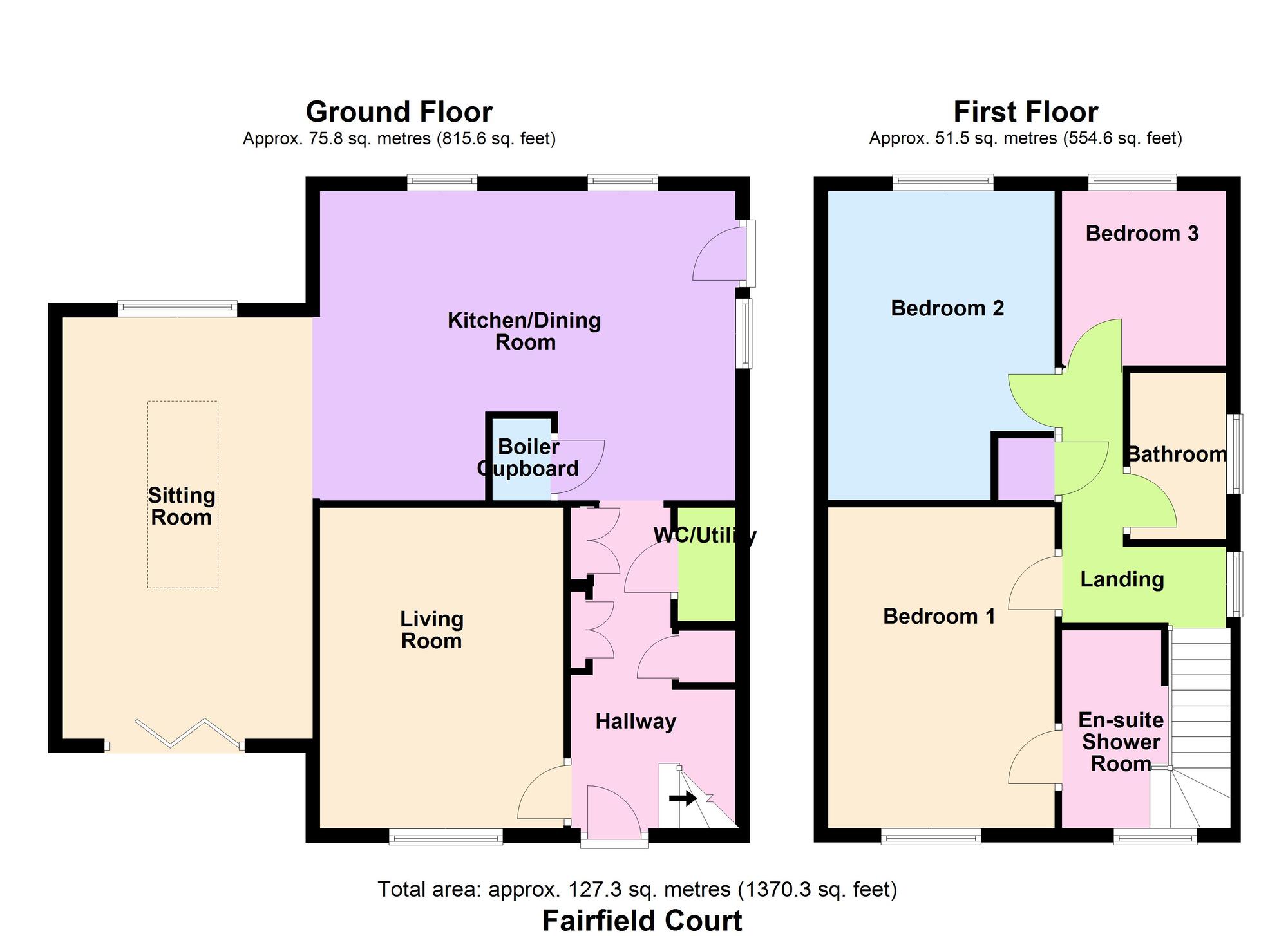 Floorplan of 3 bedroom Detached House for sale, Fairfield Court, Baildon, West Yorkshire, BD17