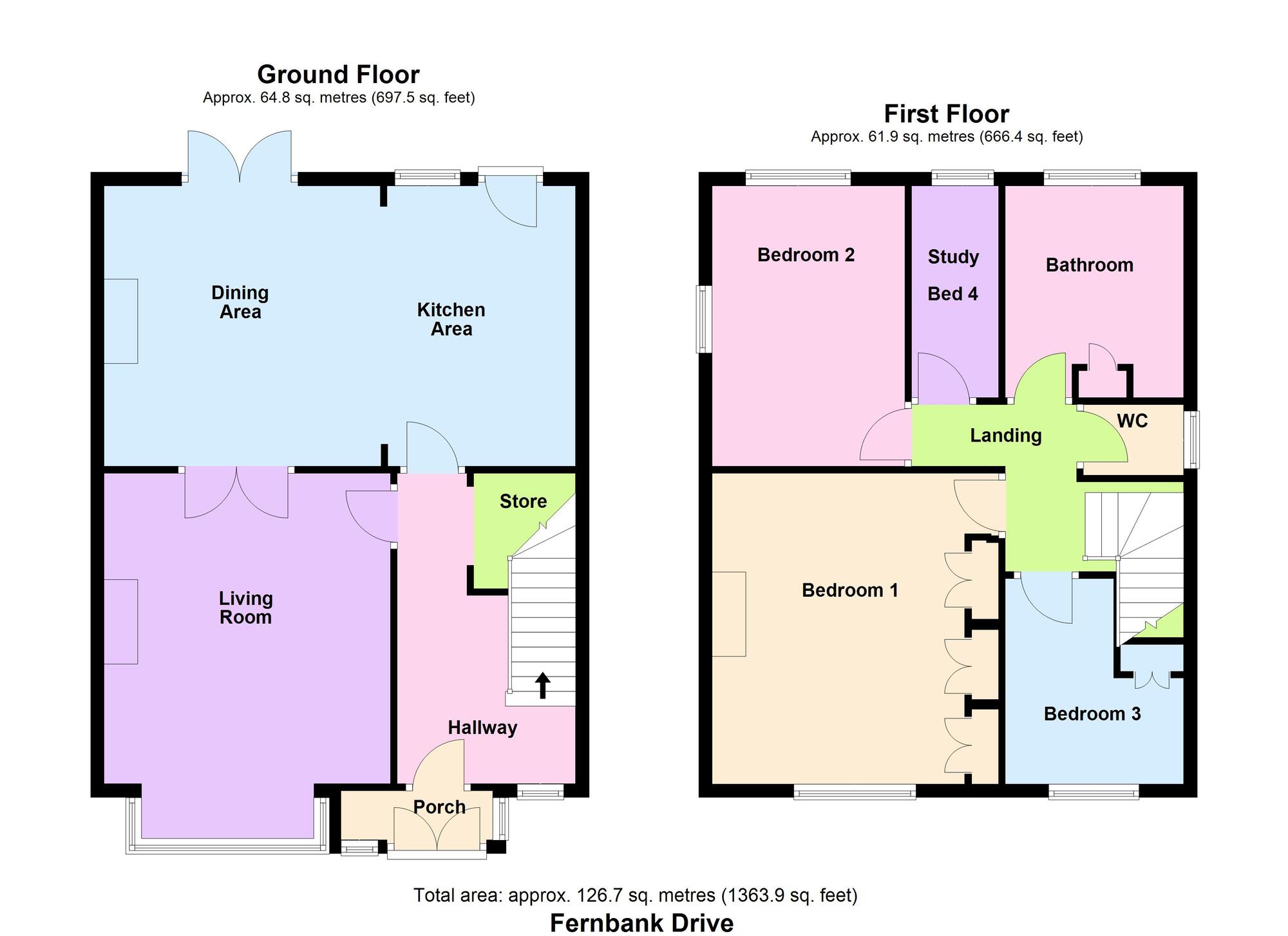 Floorplan of 4 bedroom Semi Detached House for sale, Fernbank Drive, Baildon, West Yorkshire, BD17