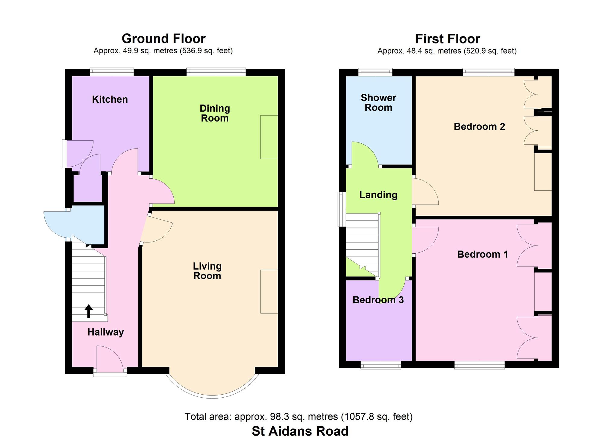 Floorplan of 3 bedroom Semi Detached House for sale, St. Aidans Road, Baildon, West Yorkshire, BD17