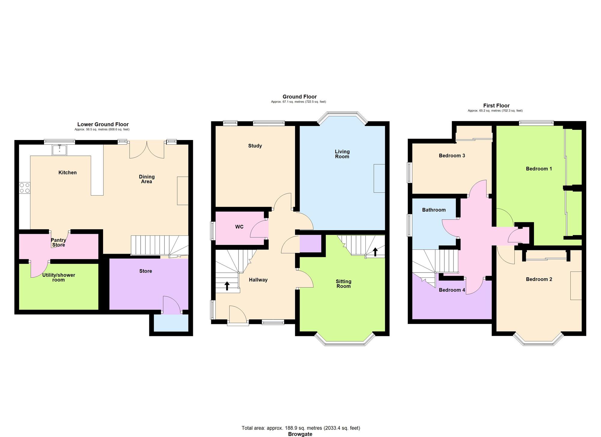 Floorplan of 4 bedroom Semi Detached House for sale, Browgate, Baildon, West Yorkshire, BD17