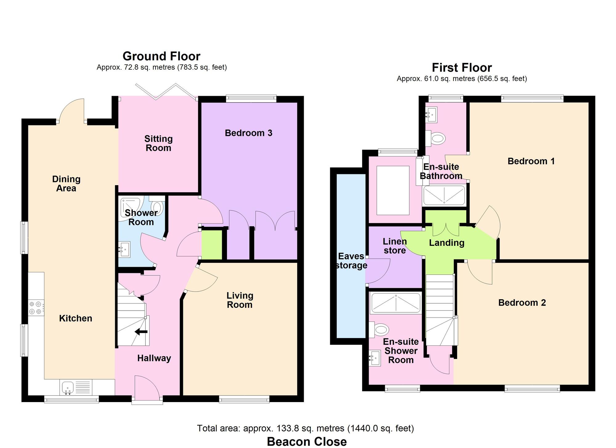 Floorplan of 3 bedroom Semi Detached House for sale, Beacon Close, Bingley, West Yorkshire, BD16
