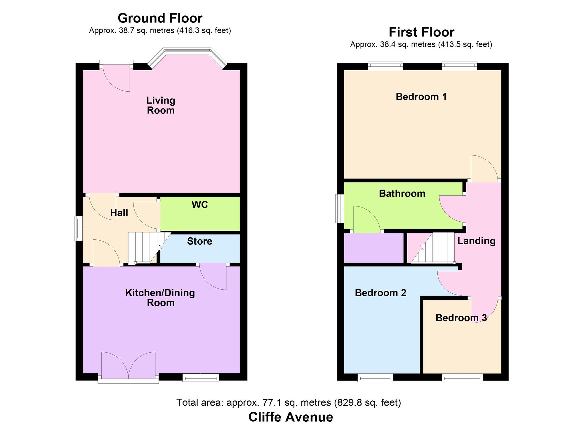 Floorplan of 3 bedroom End Terrace House for sale, Cliffe Avenue, Baildon, West Yorkshire, BD17