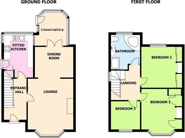 Floorplan of 3 bedroom Semi Detached House for sale, Jenny Lane, Baildon, West Yorkshire, BD17