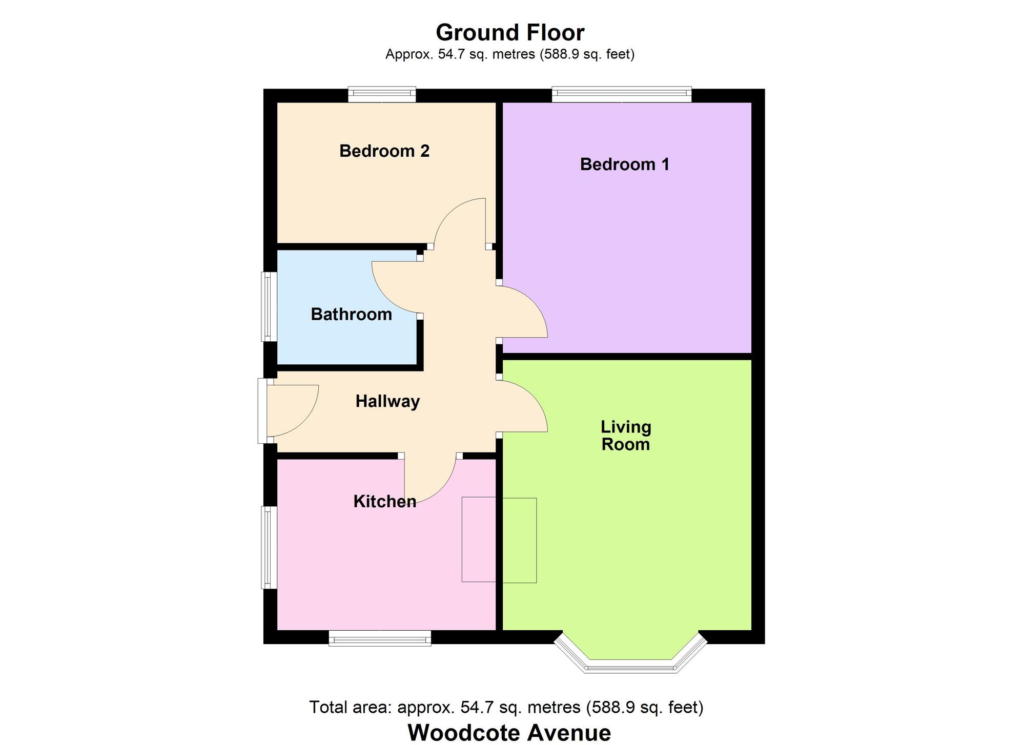Floorplan of 2 bedroom Semi Detached Bungalow for sale, Woodcot Avenue, Baildon, West Yorkshire, BD17