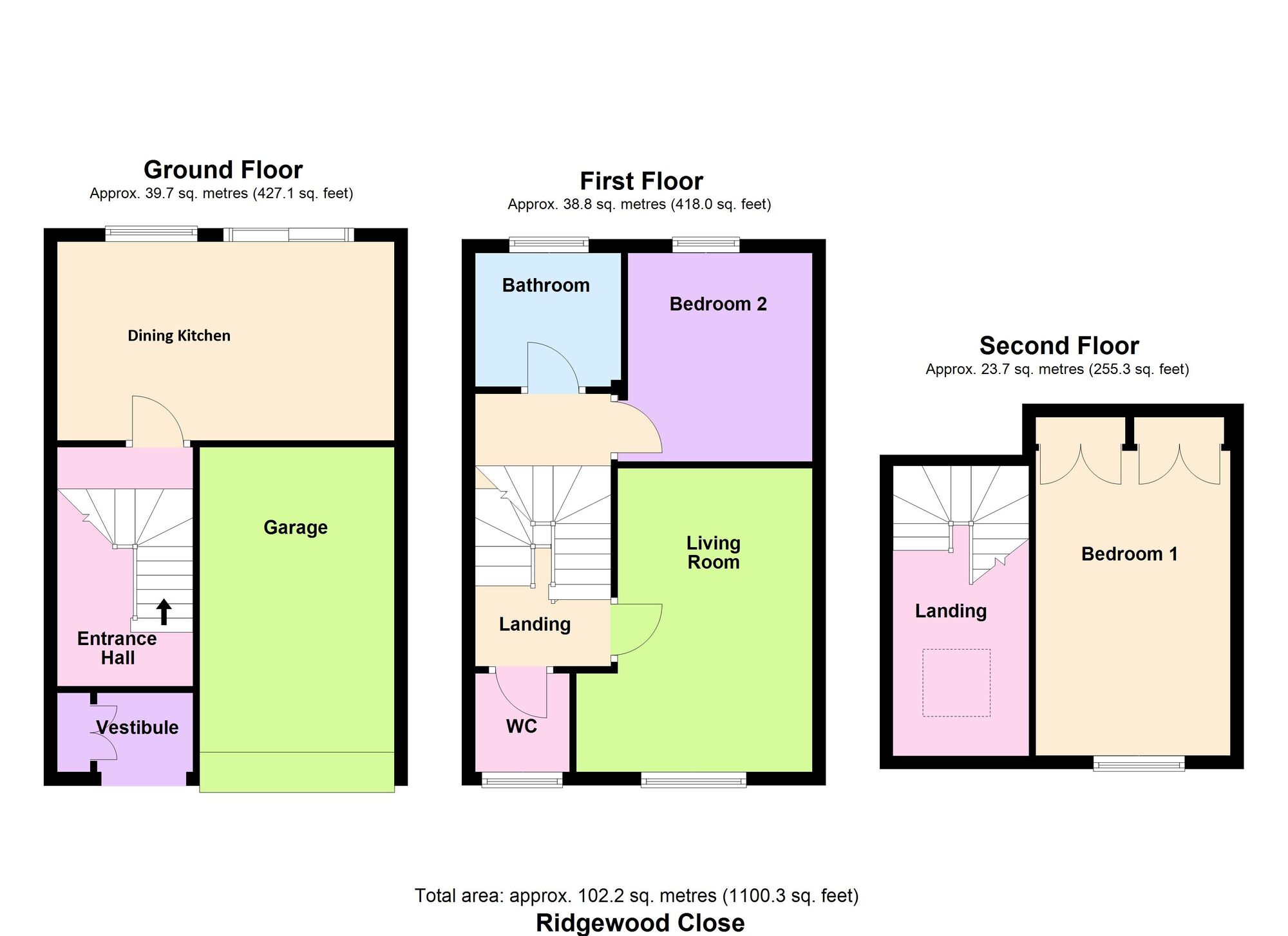 Floorplan of 2 bedroom Mid Terrace House for sale, Ridgewood Close, Baildon, West Yorkshire, BD17