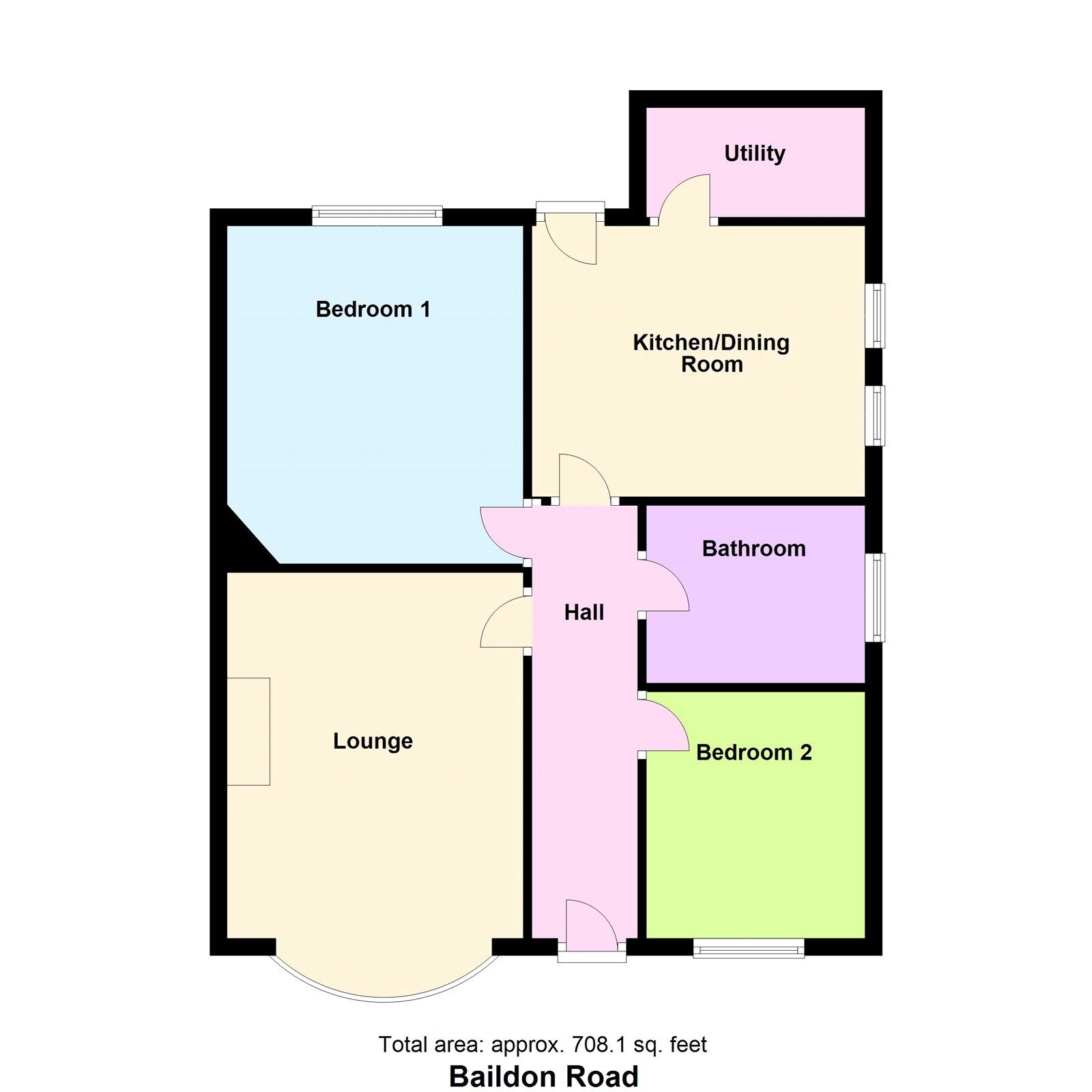 Floorplan of 2 bedroom Semi Detached Bungalow for sale, Baildon Road, Baildon, West Yorkshire, BD17