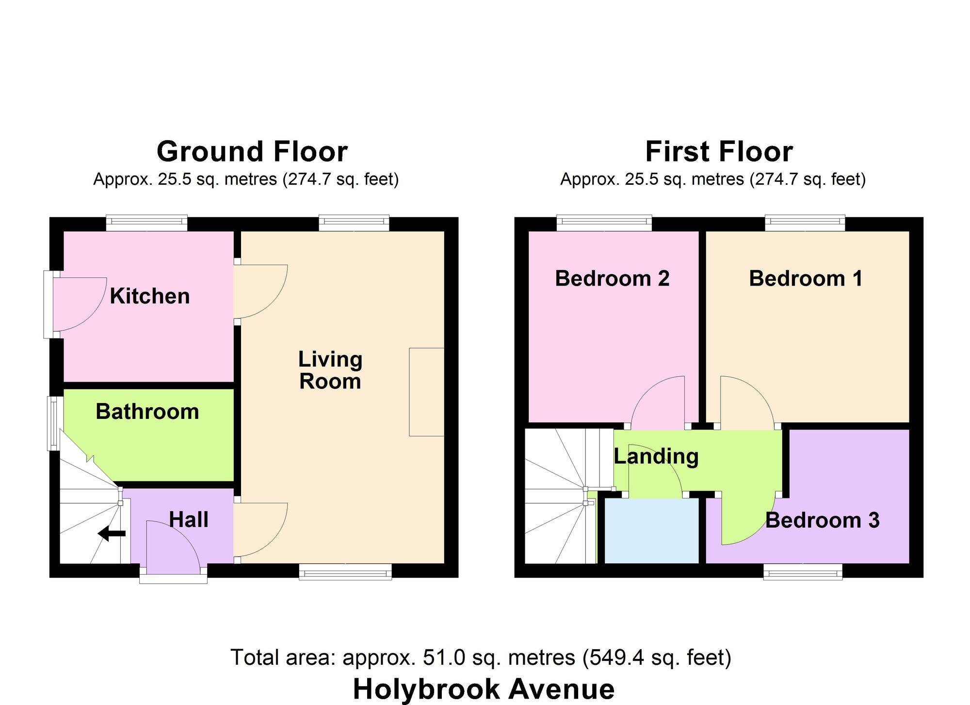 Floorplan of 3 bedroom Semi Detached House for sale, Holybrook Avenue, Bradford, West Yorkshire, BD10