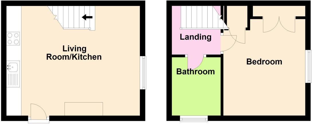 Floorplan of 1 bedroom End Terrace House for sale, Oxford Place, Baildon, West Yorkshire, BD17