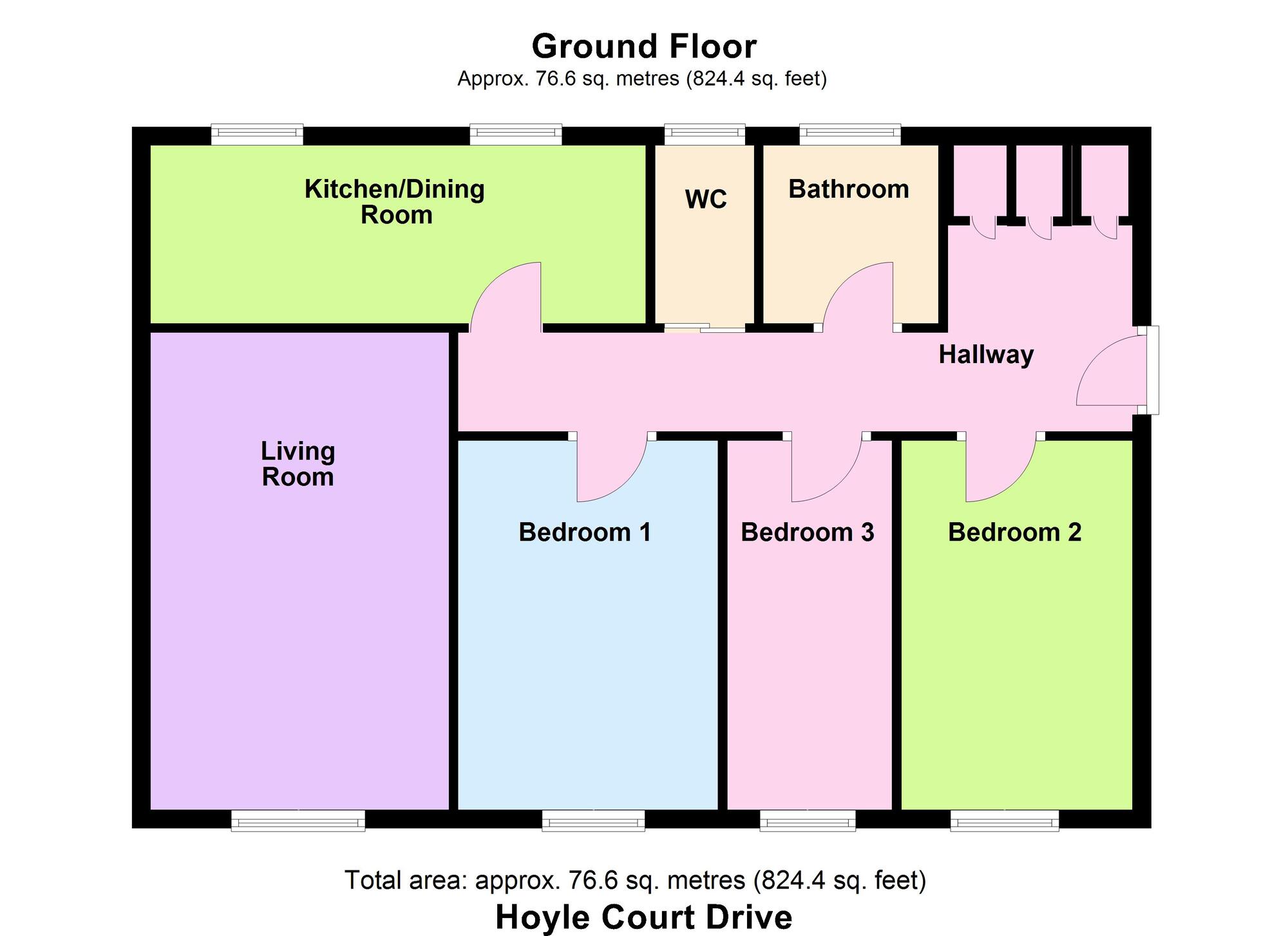 Floorplan of 3 bedroom  Flat for sale, Hoyle Court Drive, Baildon, West Yorkshire, BD17
