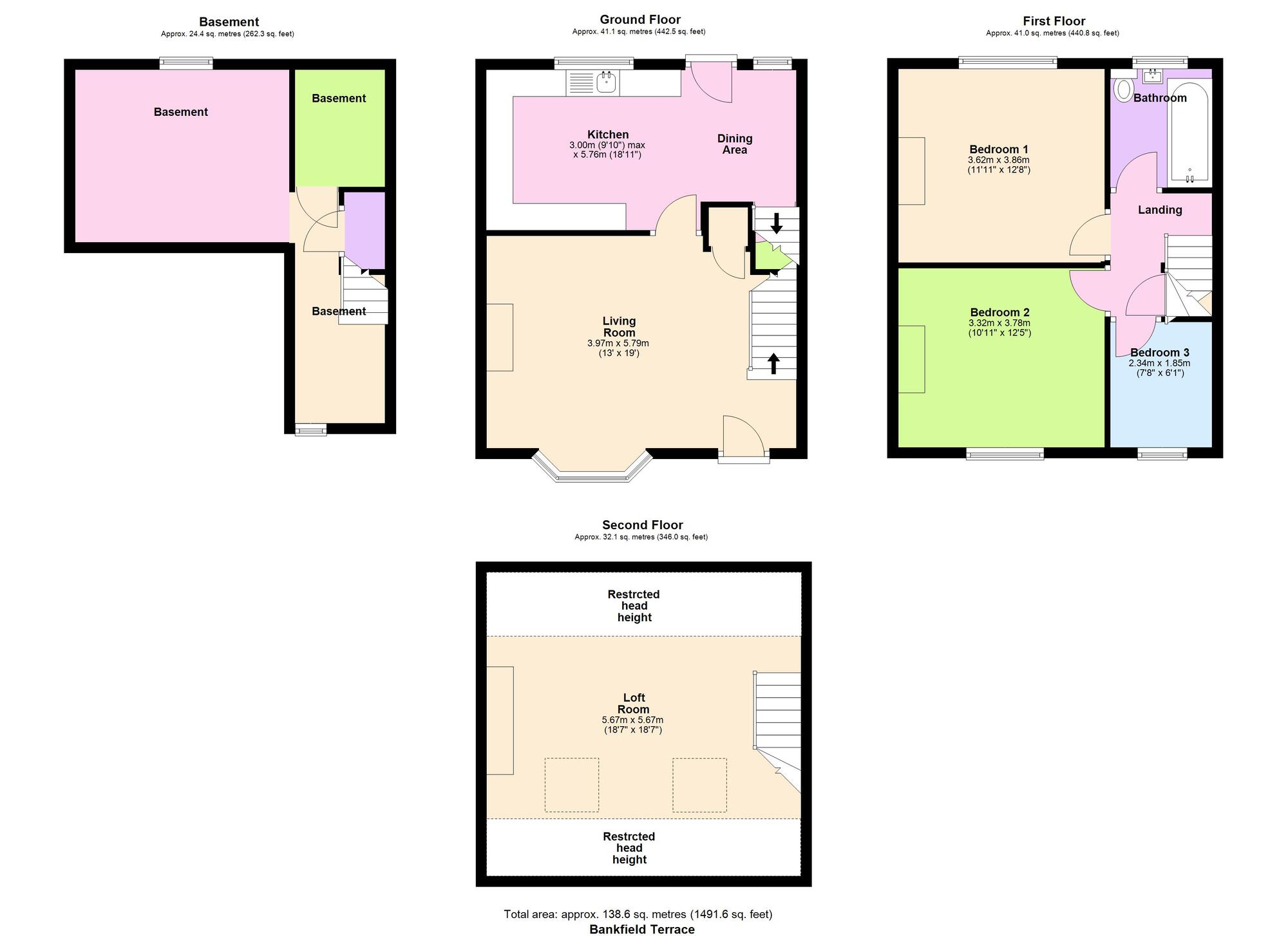 Floorplan of 3 bedroom Mid Terrace House for sale, Bankfield Terrace, Baildon, West Yorkshire, BD17