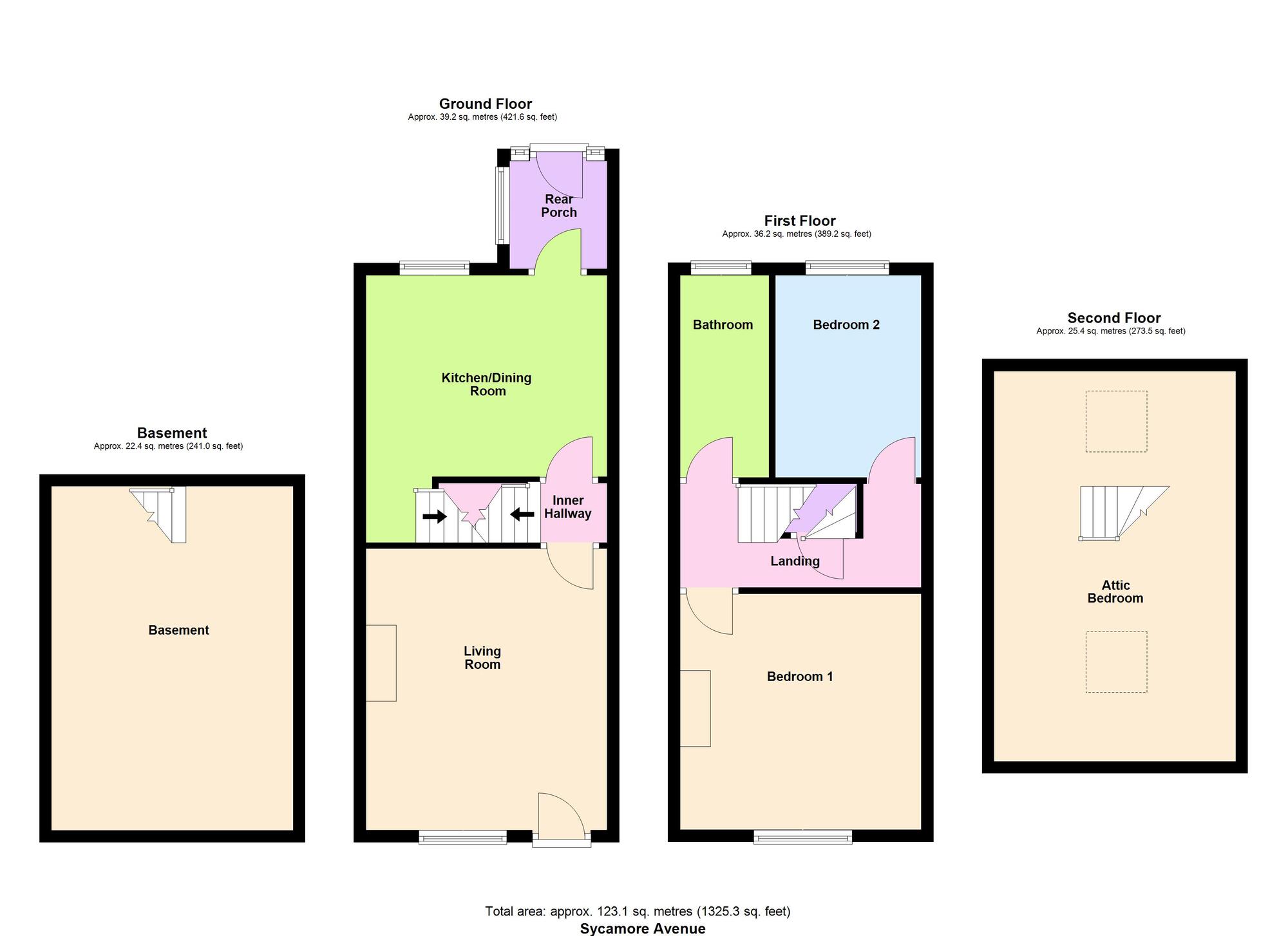 Floorplan of 3 bedroom Mid Terrace House for sale, Sycamore Avenue, Bingley, West Yorkshire, BD16