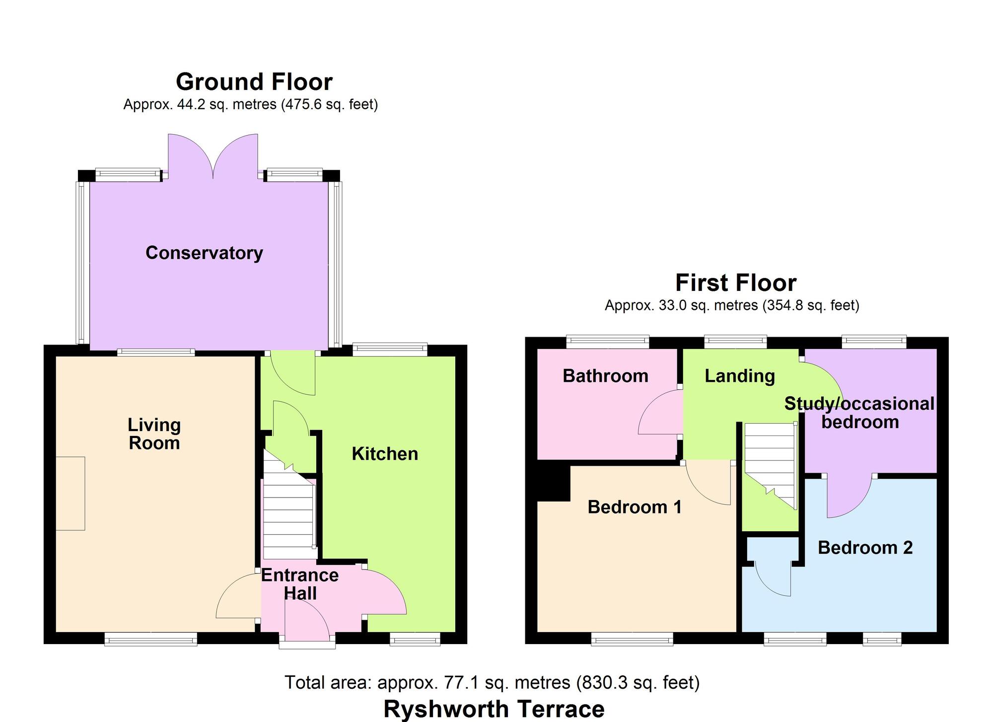 Floorplan of 2 bedroom Mid Terrace House for sale, Ryshworth Avenue, Bingley, West Yorkshire, BD16