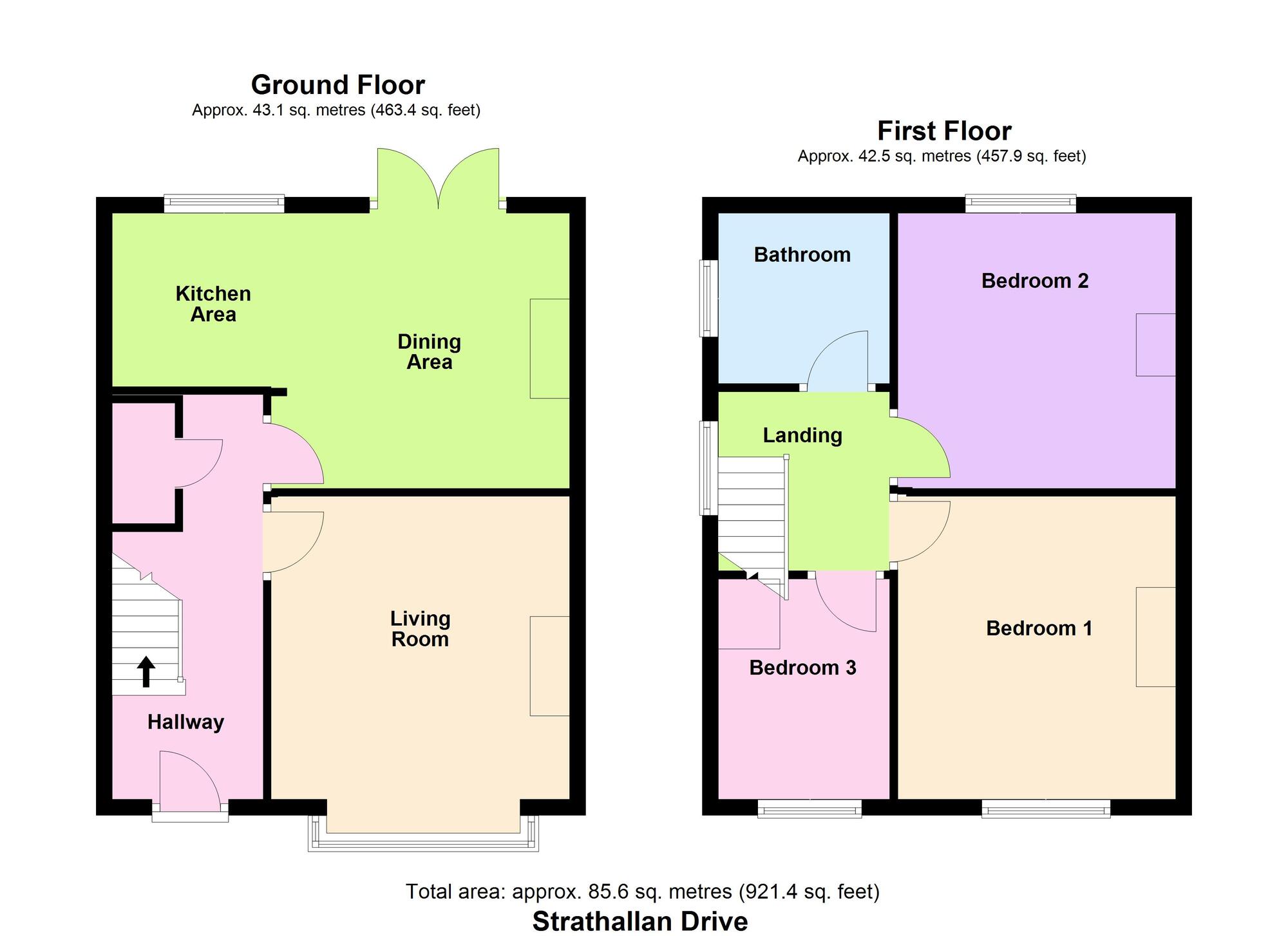 Floorplan of 3 bedroom Semi Detached House for sale, Strathallan Drive, Baildon, West Yorkshire, BD17