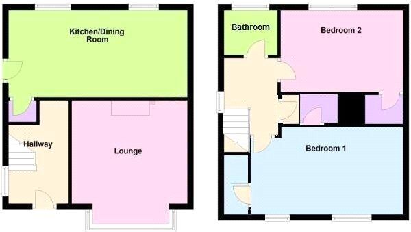 Floorplan of 2 bedroom Semi Detached House for sale, Denby Drive, Baildon, West Yorkshire, BD17
