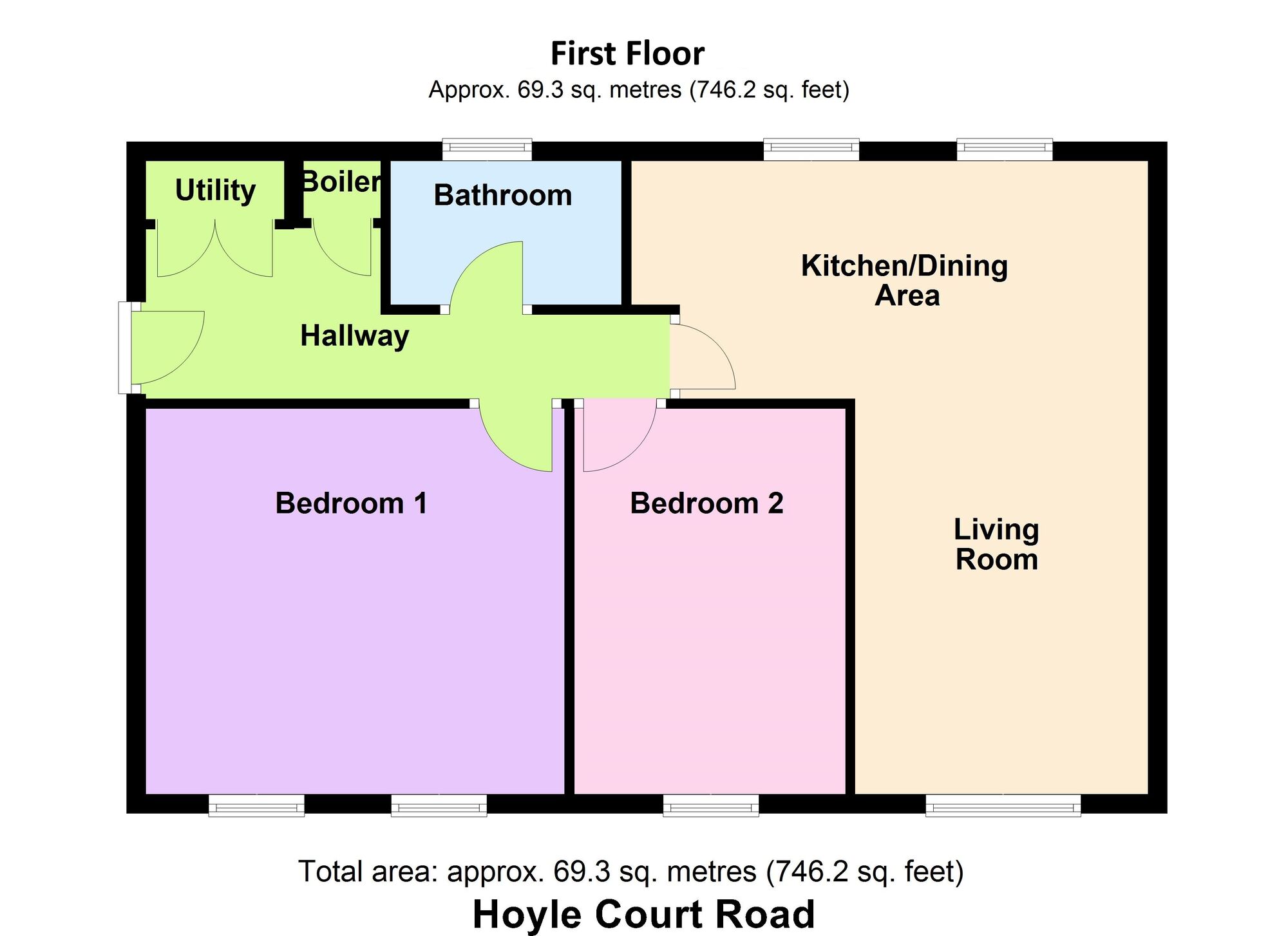 Floorplan of 2 bedroom  Flat for sale, Hoyle Court Road, Baildon, West Yorkshire, BD17