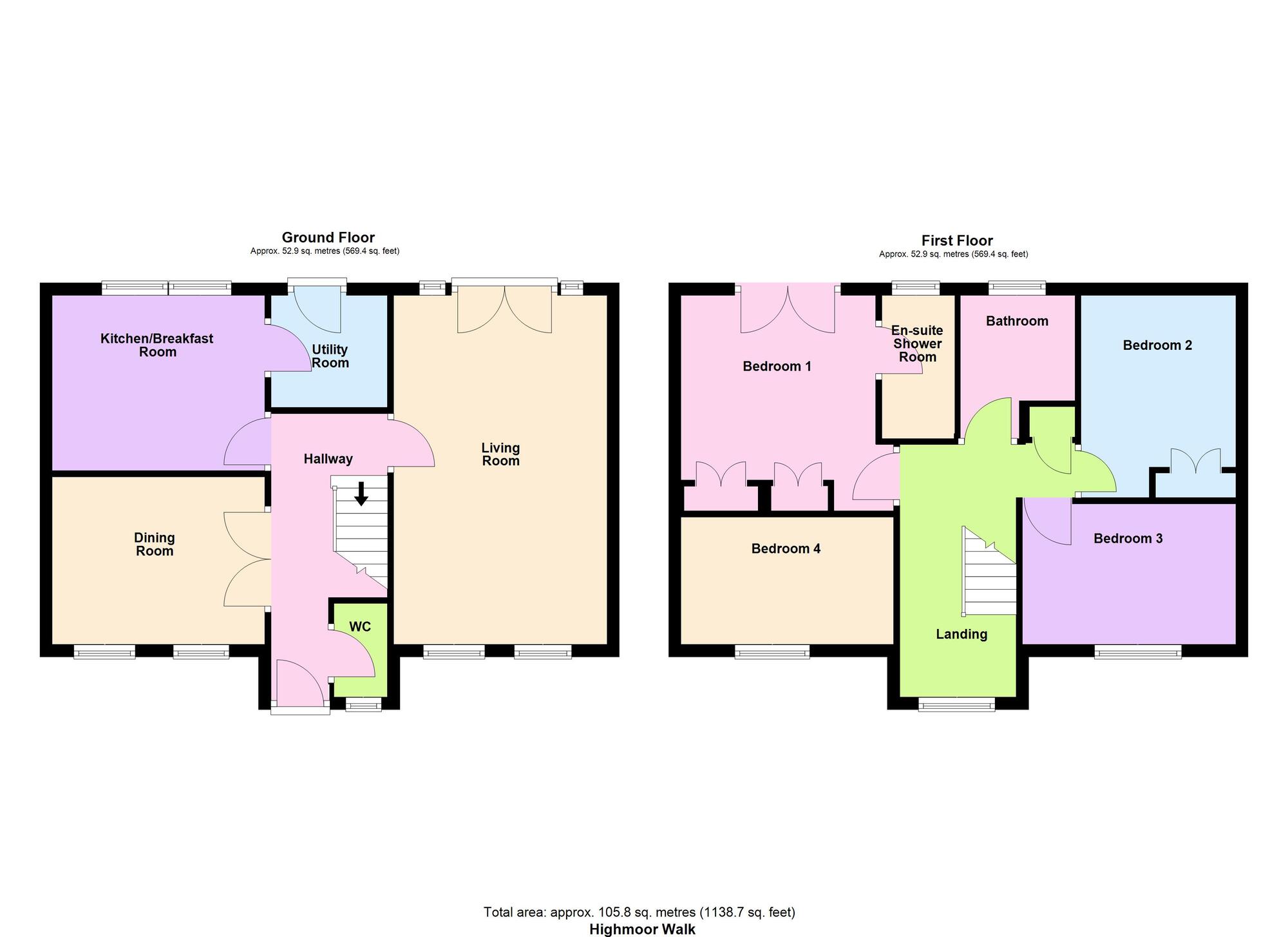 Floorplan of 4 bedroom Detached House for sale, Highmoor Walk, West Lane, Shipley, BD17