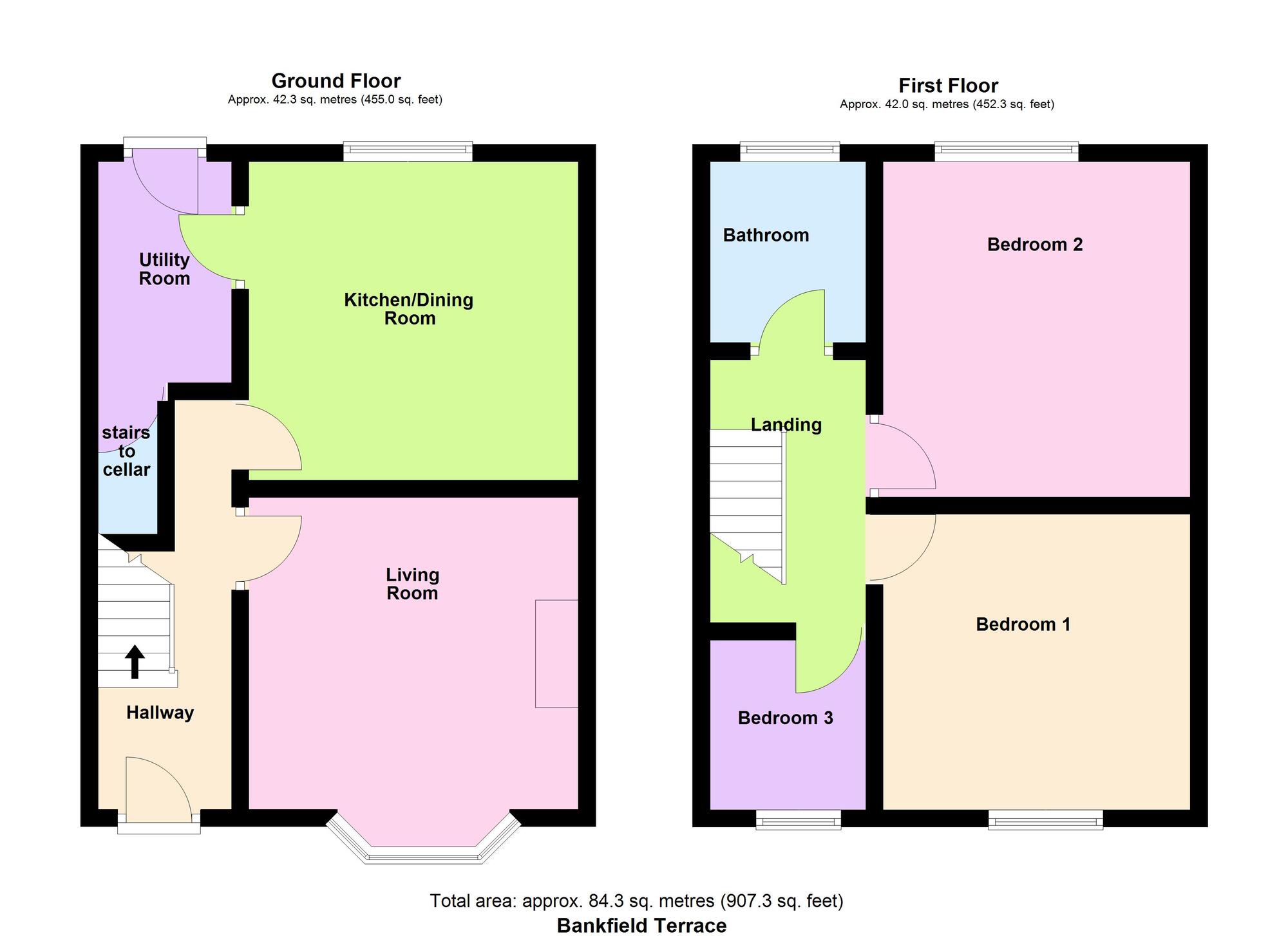 Floorplan of 3 bedroom Mid Terrace House for sale, Bankfield Terrace, Baildon, West Yorkshire, BD17
