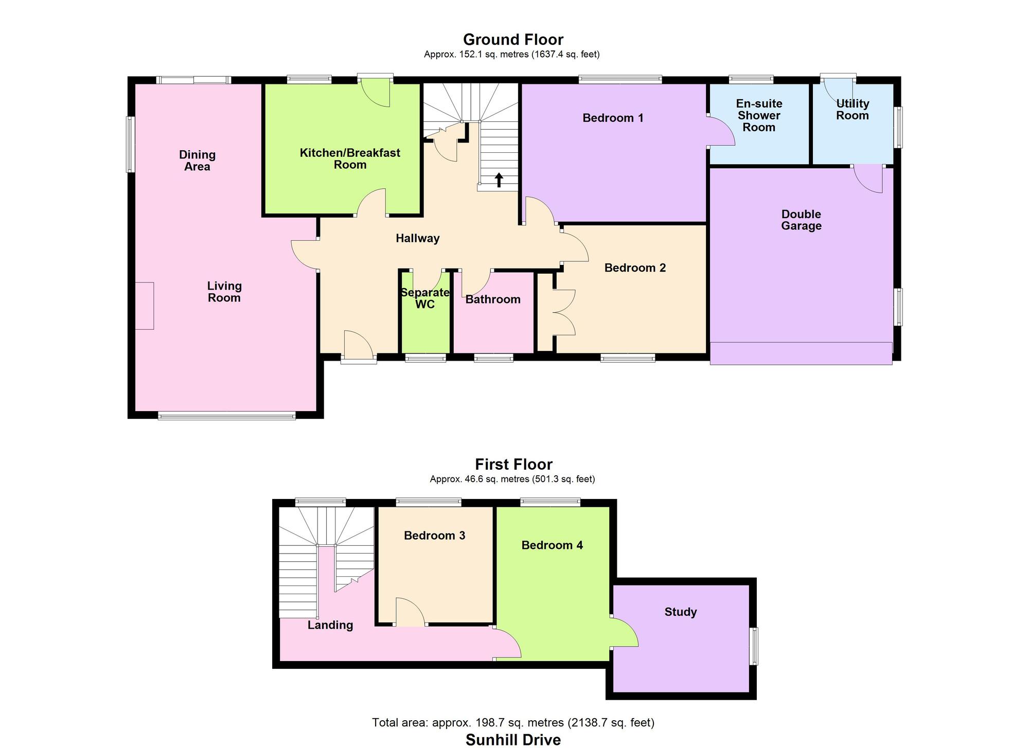 Floorplan of 4 bedroom Detached House for sale, Sunhill Drive, Baildon, West Yorkshire, BD17