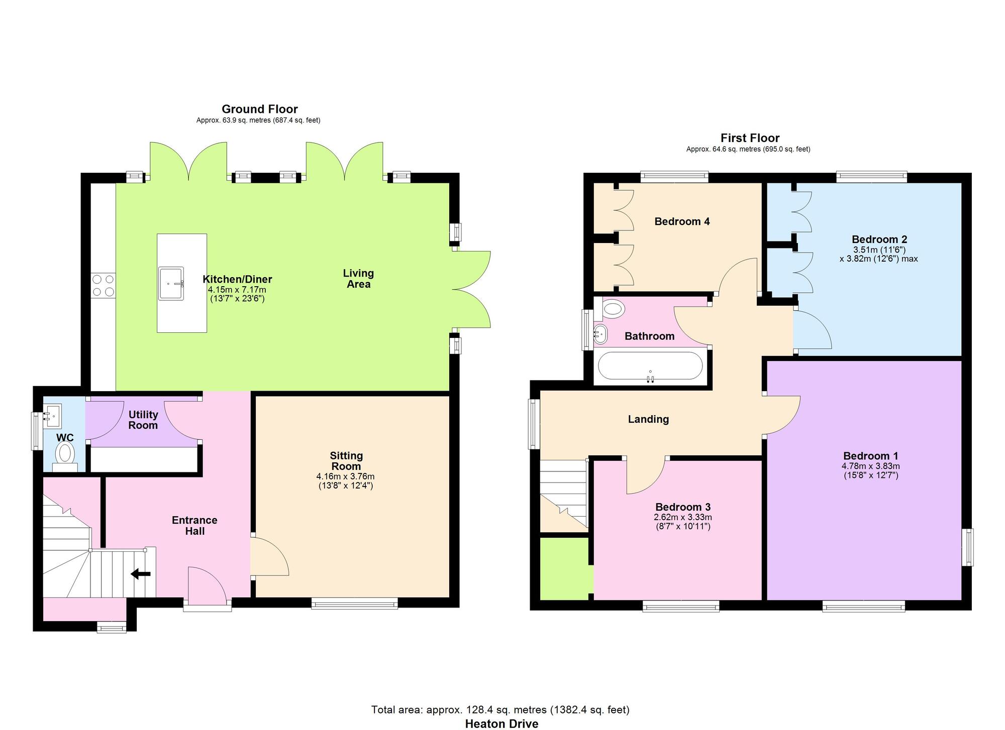 Floorplan of 4 bedroom Detached House for sale, Heaton Drive, Baildon, West Yorkshire, BD17