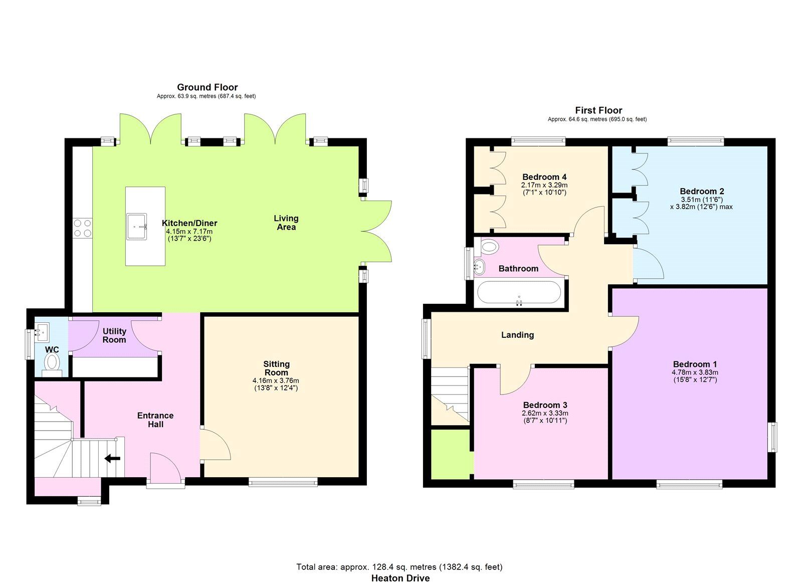 Floorplan of 4 bedroom Detached House for sale, Heaton Drive, Baildon, West Yorkshire, BD17