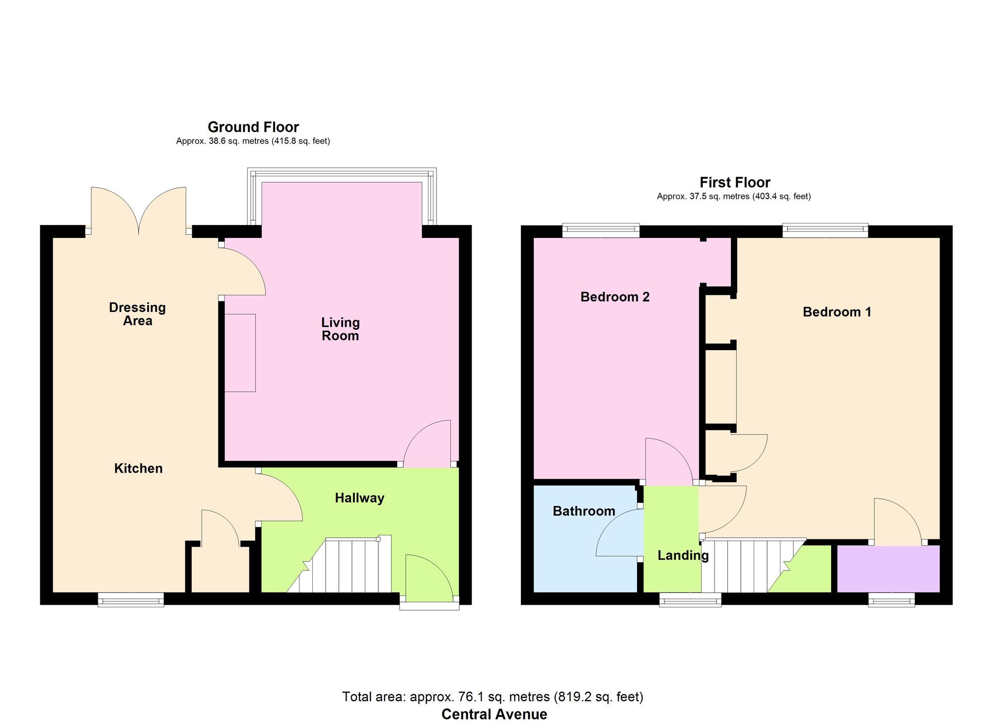Floorplan of 2 bedroom Semi Detached House for sale, Central Avenue, Baildon, West Yorkshire, BD17