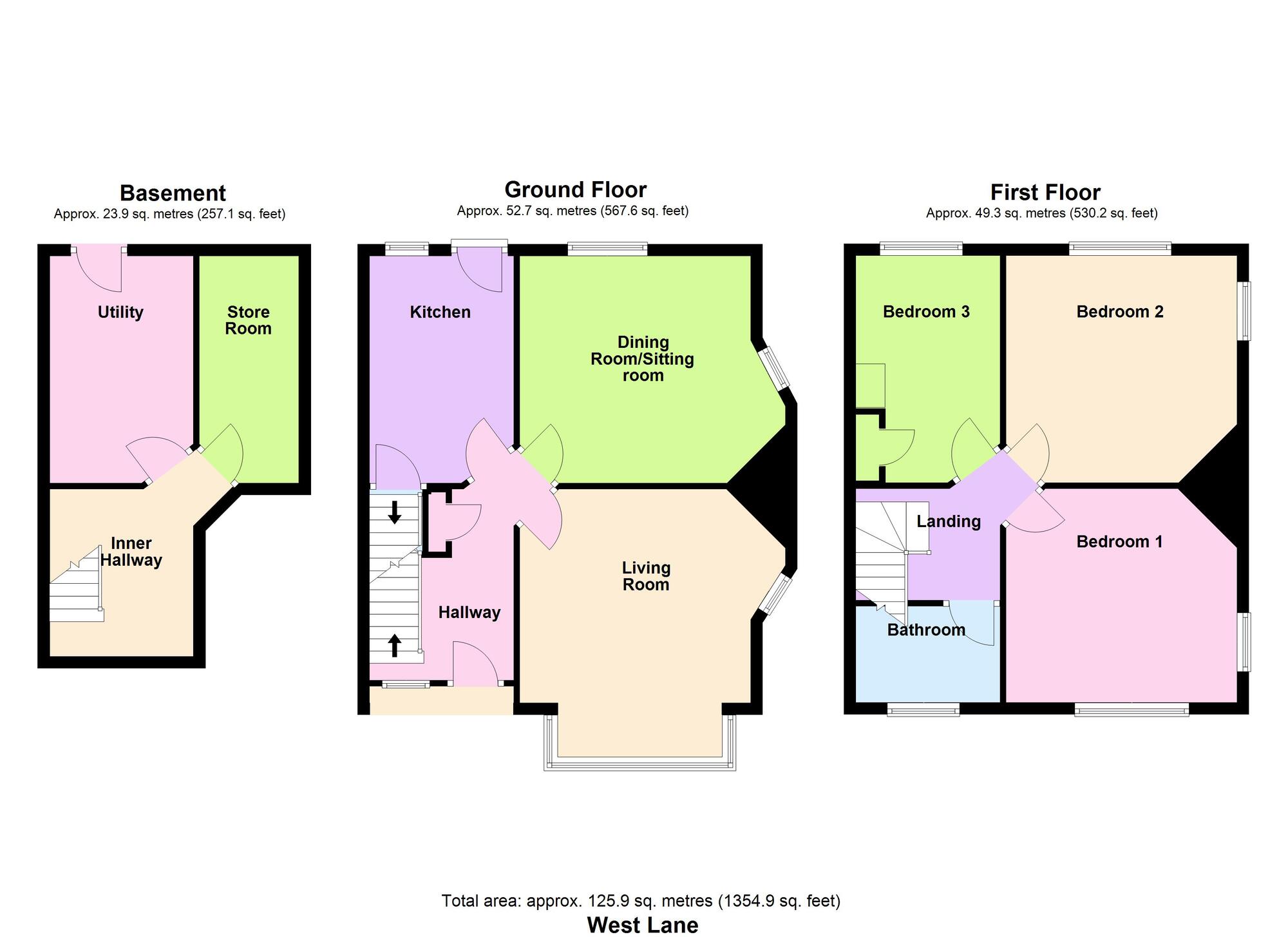Floorplan of 3 bedroom Semi Detached House for sale, West Lane, Baildon, West Yorkshire, BD17