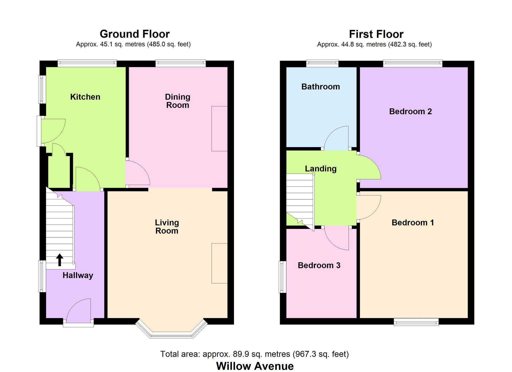 Floorplan of 3 bedroom Semi Detached House for sale, Willow Avenue, Bradford, West Yorkshire, BD2