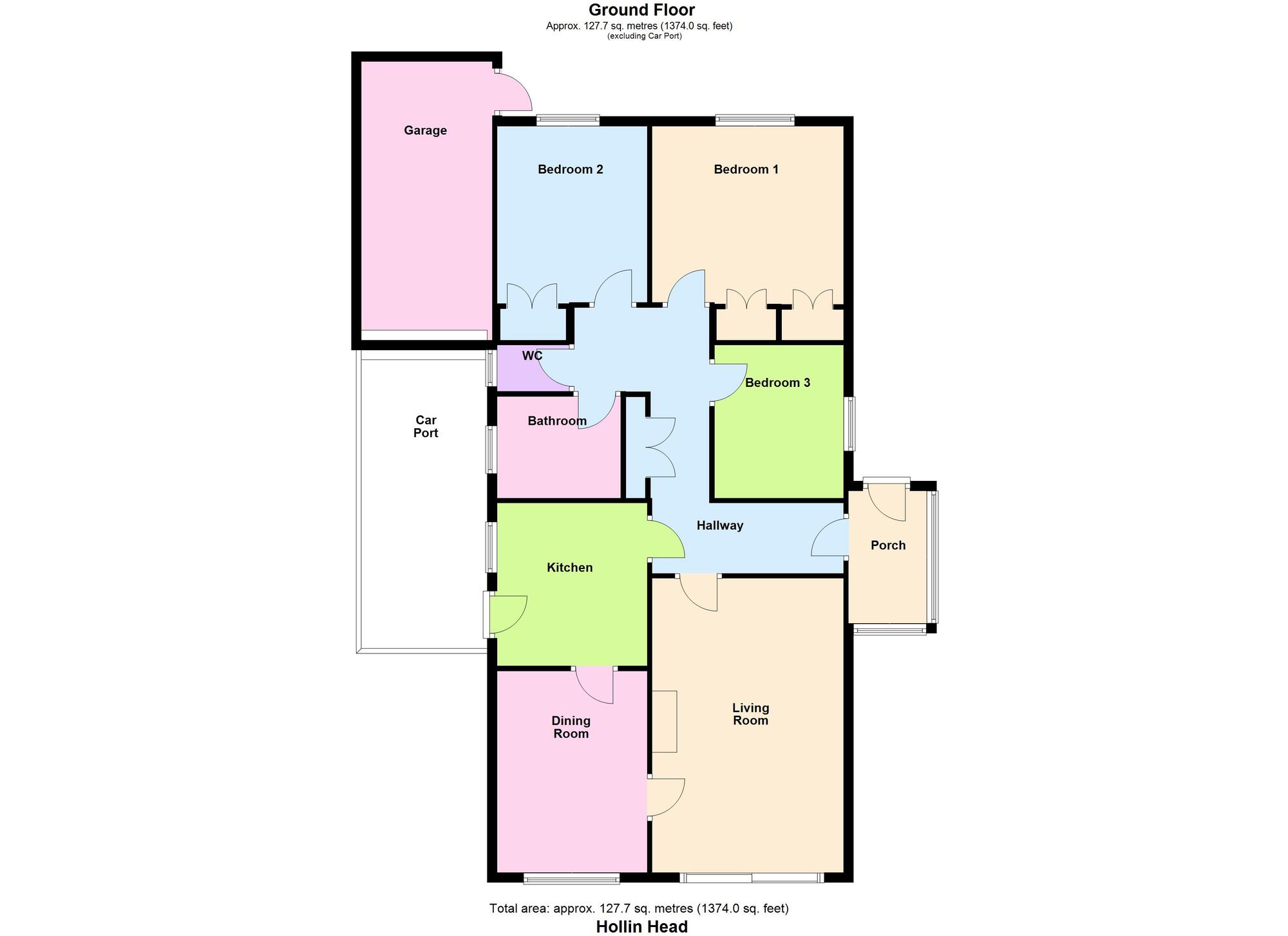 Floorplan of 3 bedroom Detached Bungalow for sale, Hollin Head, Baildon, West Yorkshire, BD17