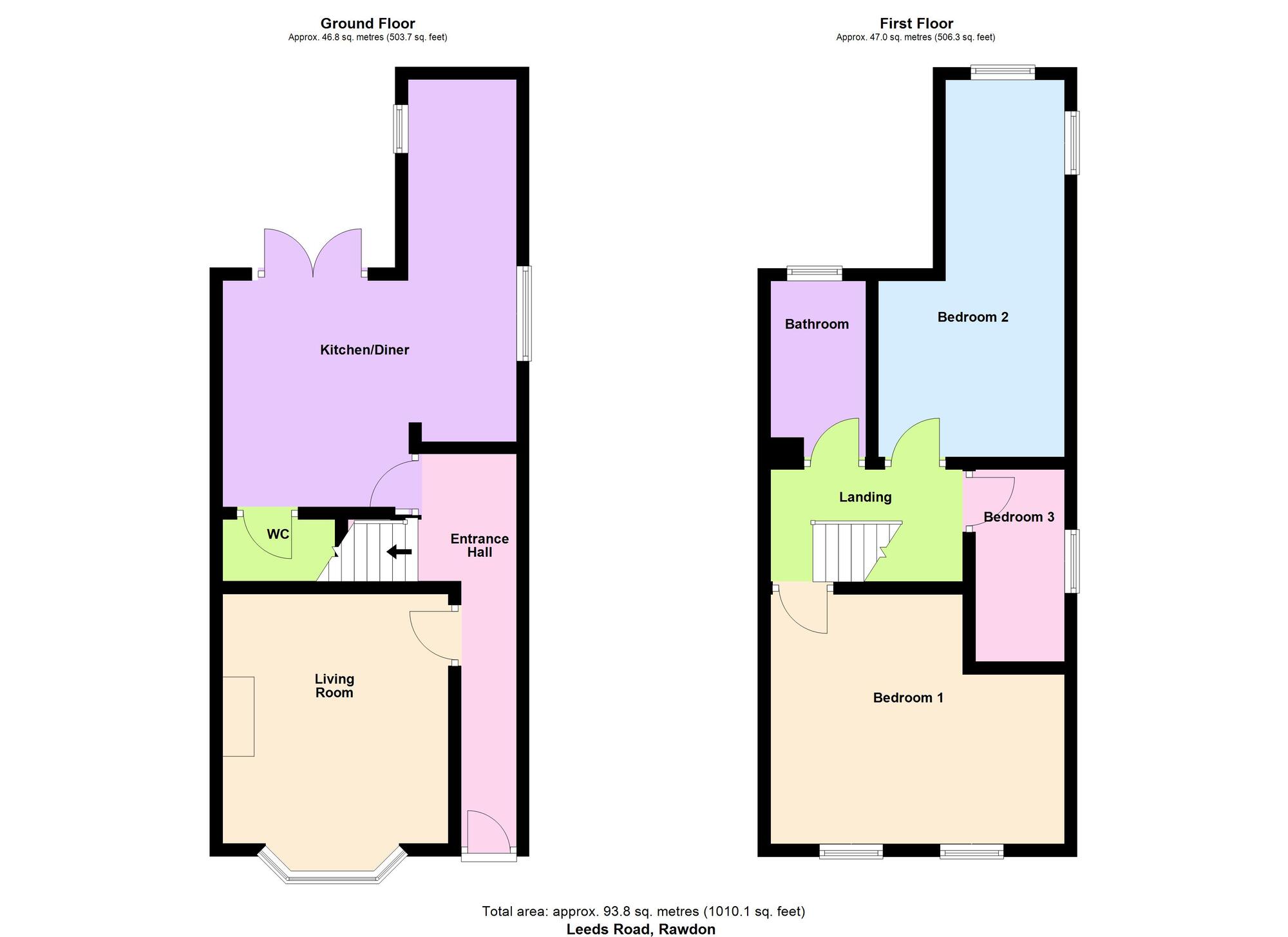 Floorplan of 3 bedroom Semi Detached House for sale, Leeds Road, Rawdon, West Yorkshire, LS19