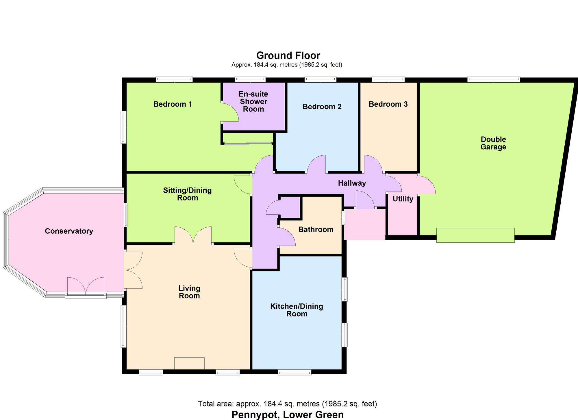 Floorplan of 3 bedroom Detached Bungalow for sale, Lower Green, Baildon, West Yorkshire, BD17